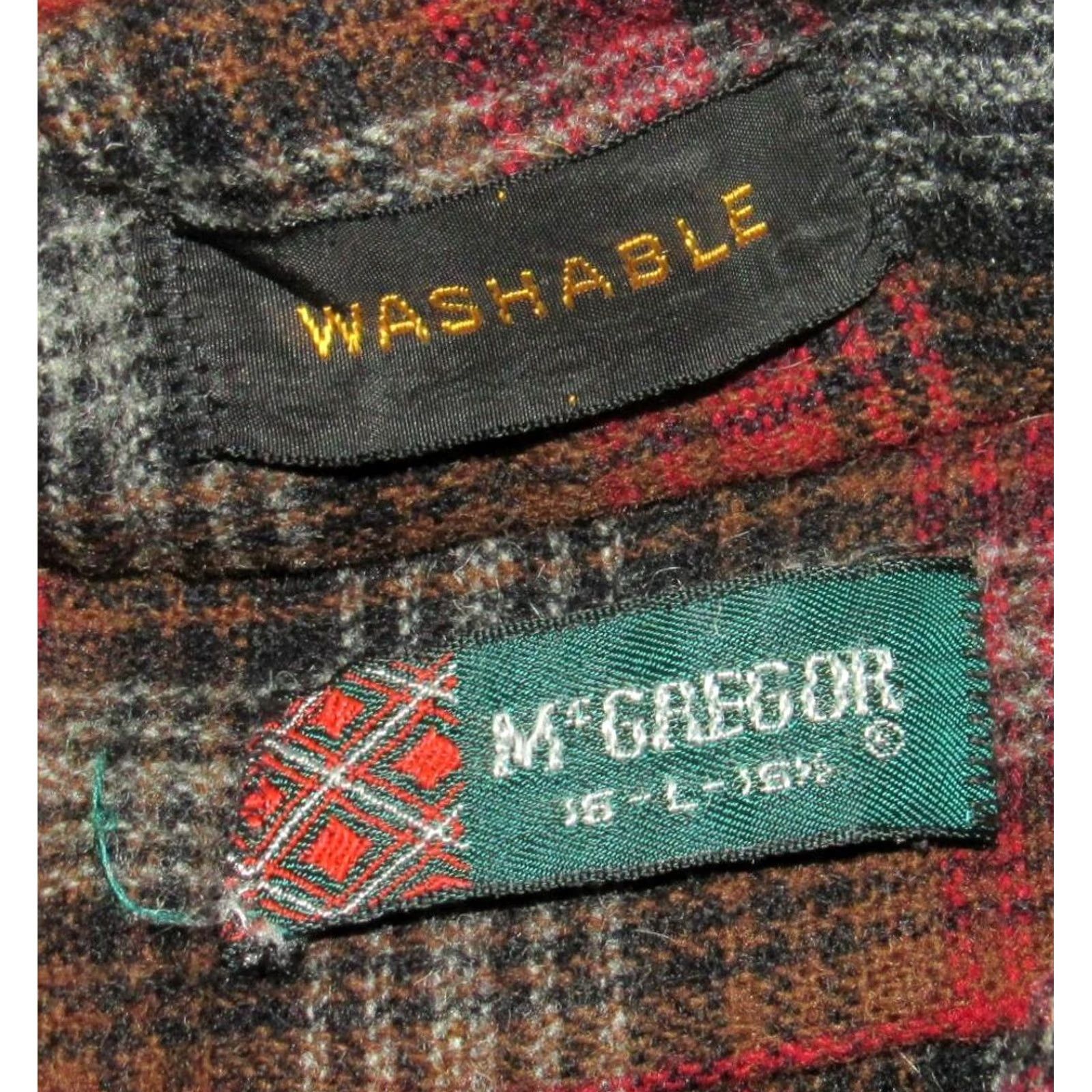 McGregor Vtg 50s McGREGOR Red Plaid Wool Long Sleeve Button Down Shirt Large L Mens Size US L / EU 52-54 / 3 - 3 Thumbnail