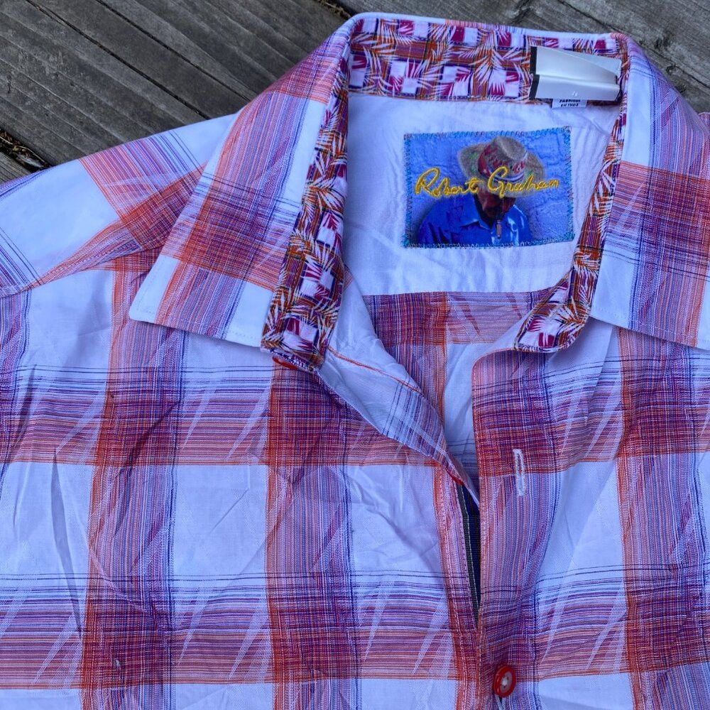 Robert Graham Robert Graham Torres Short Sleeve Egyptian Cotton Shirt Lar Size US L / EU 52-54 / 3 - 7 Thumbnail