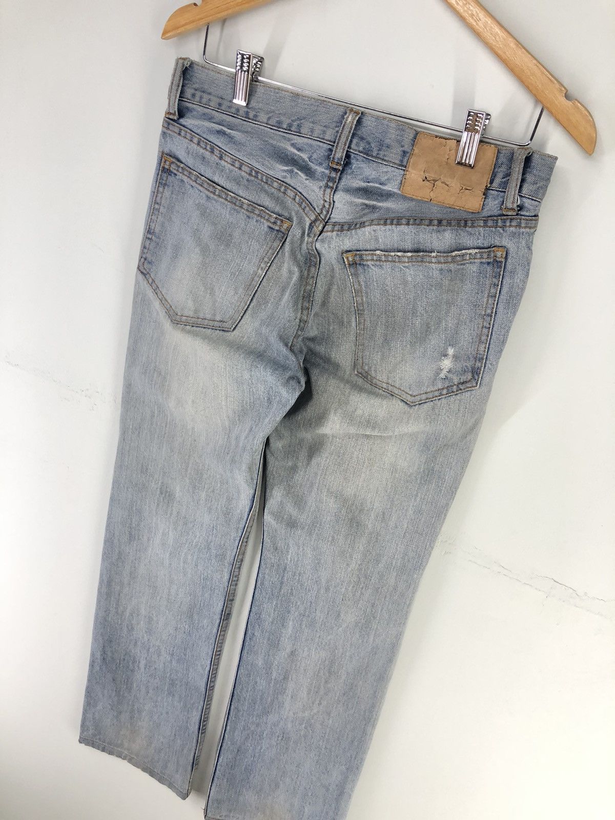 Japanese Brand Vintage Union Station Distressed Light Wash Jeans Size US 30 / EU 46 - 17 Thumbnail