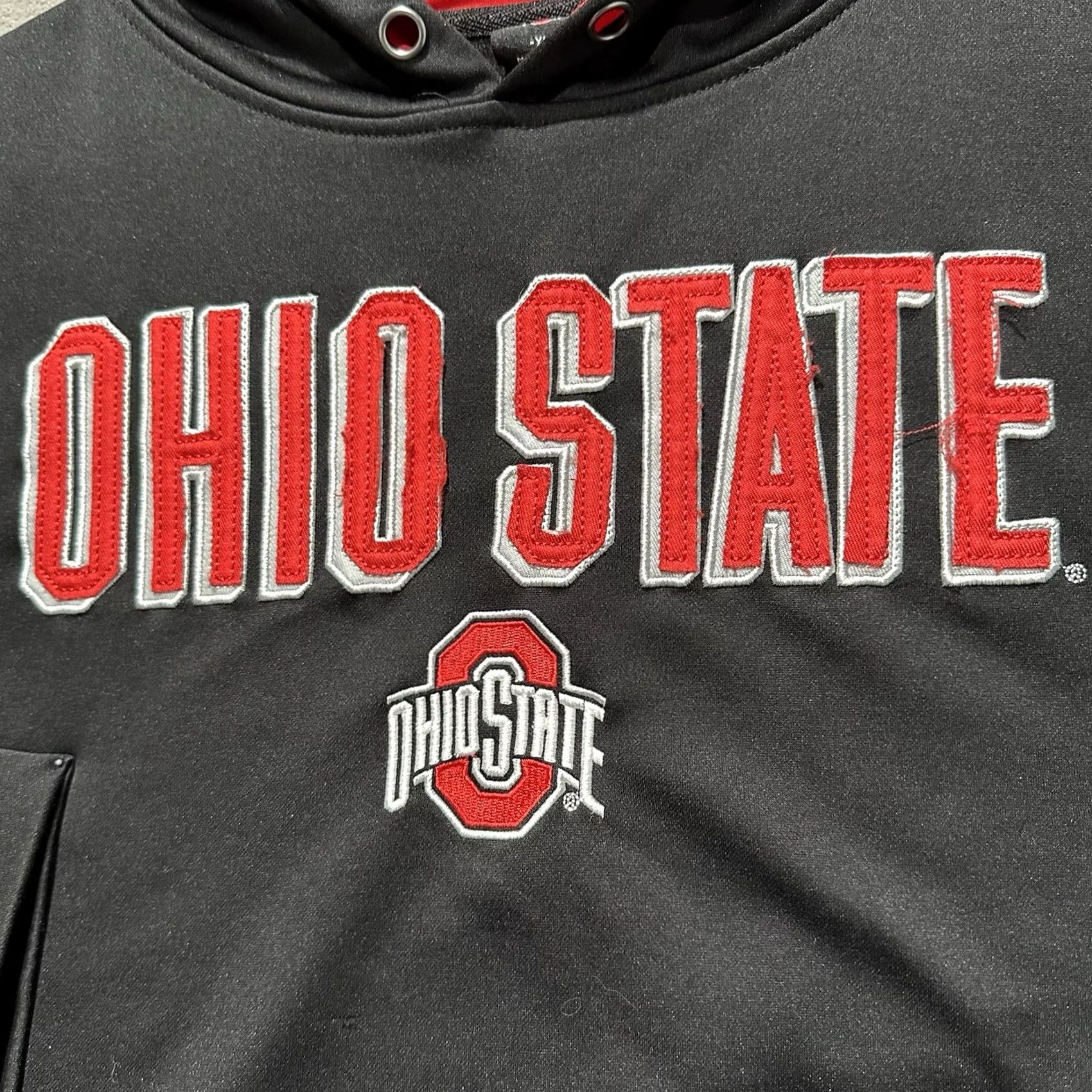 Vintage Scarlet Gray Ohio State Buckeyes Sweatshirt Mens XL Black Red Pullover Stitched Size US XL / EU 56 / 4 - 3 Thumbnail