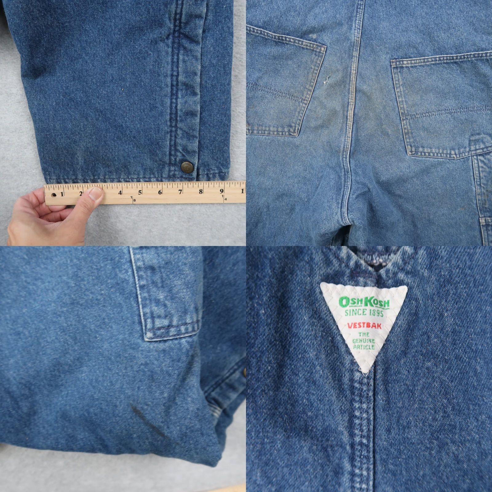 Vintage VINTAGE OshKosh B’Gosh Denim Overalls Mens 38x32 Blue 5-Pocket Denim Insulated USA 80s 90s Size US 38 / EU 54 - 10 Thumbnail