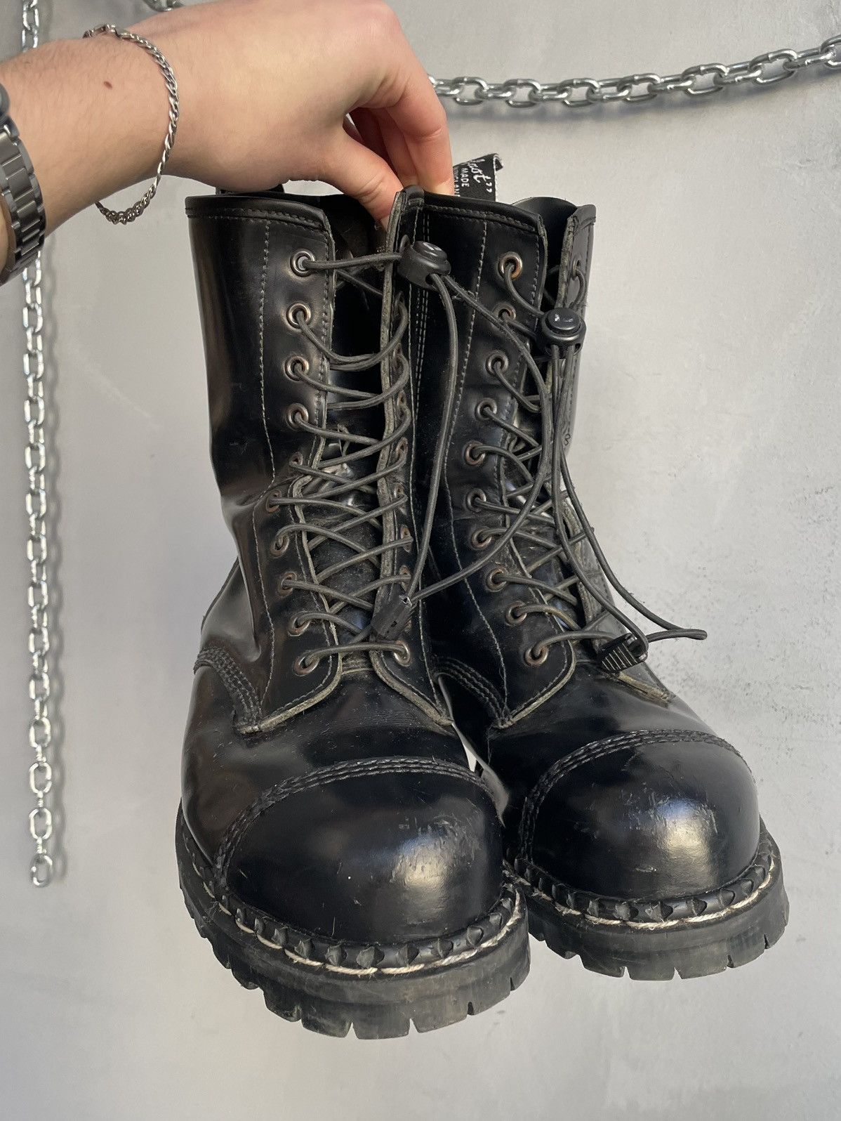 Undercover Leather Black Boots Platform High Dirk Bikkembergs Style Size US 8 / EU 41 - 3 Thumbnail