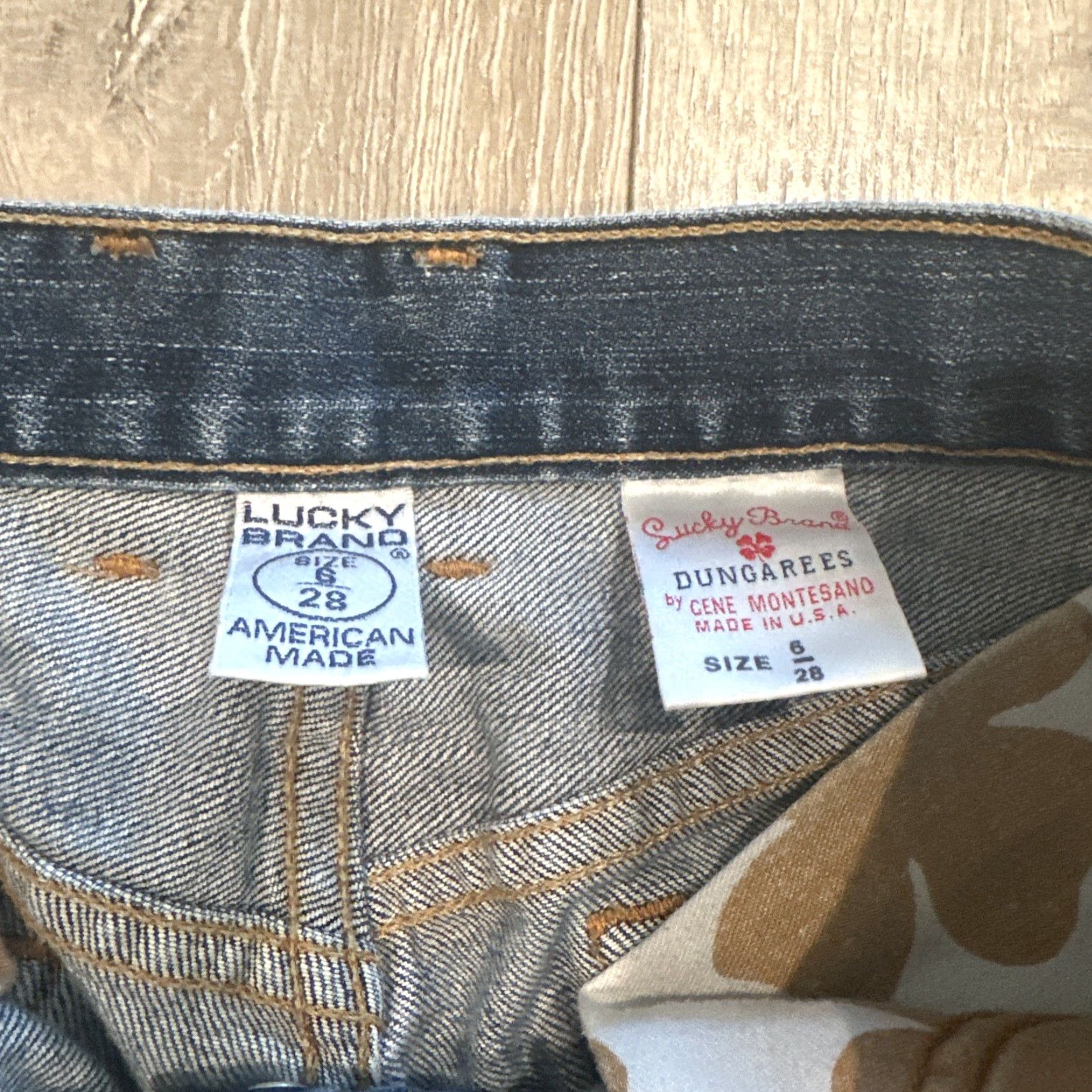 Lucky Brand LUCKY BRAND DUNGAREES Jeans Women's Size 6/28 Medium Wash Distressed 30x34 Made in USA Size 28" / US 6 / IT 42 - 3 Thumbnail