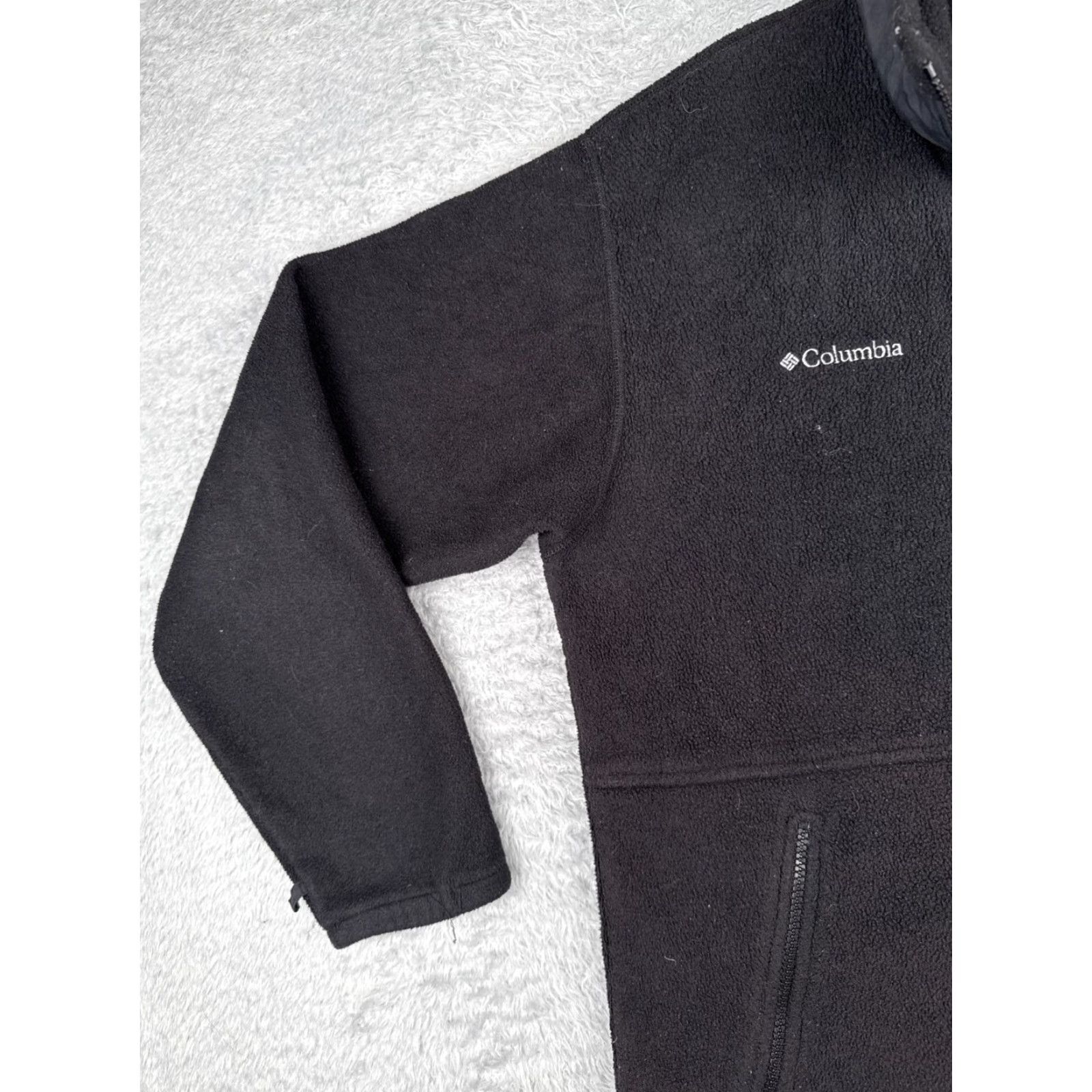Vintage Columbia Jacket Mens Large Black Full Zip Mock Neck Fleece Polyester Hike Walk Size US L / EU 52-54 / 3 - 3 Thumbnail