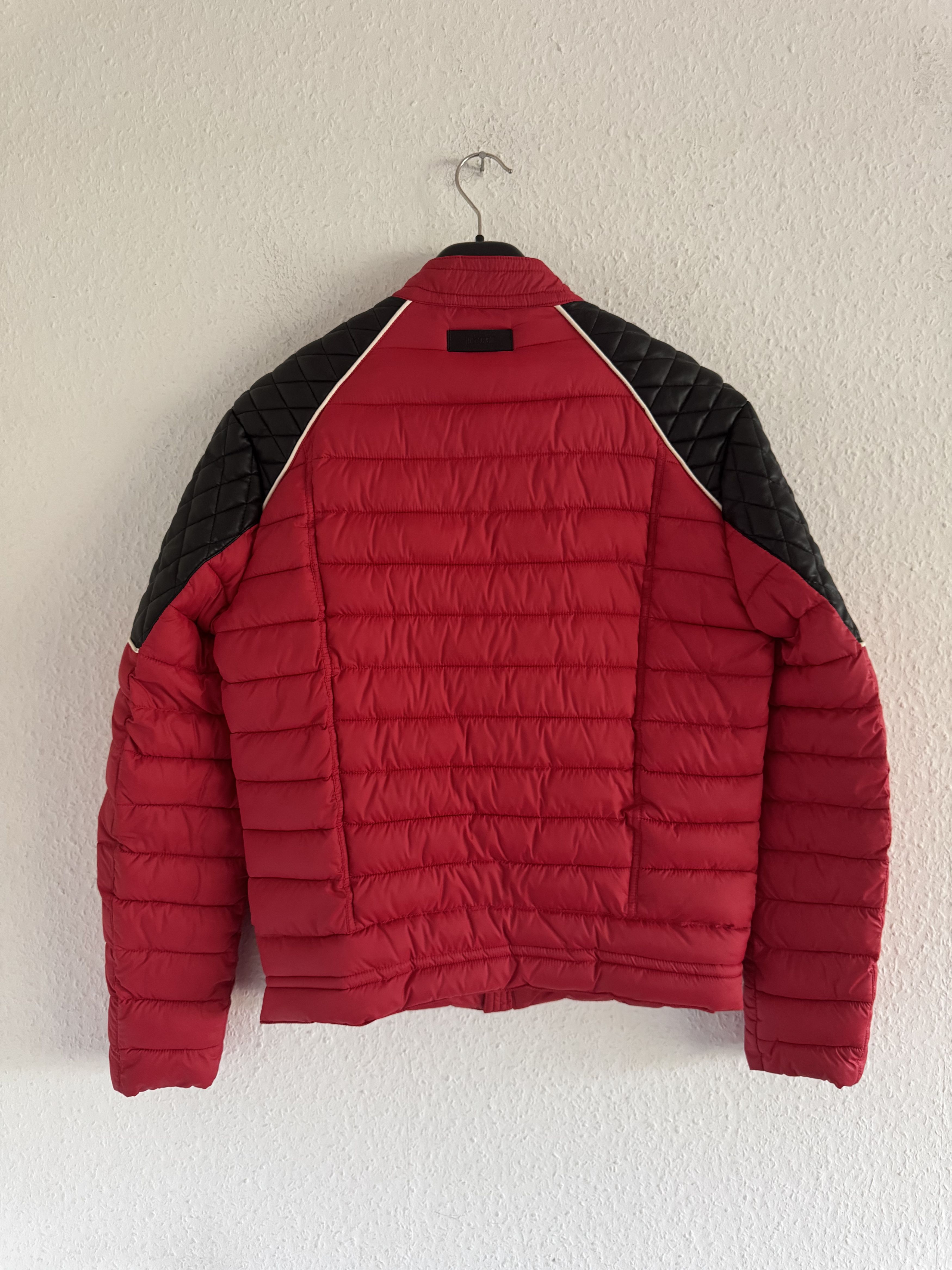 Just Cavalli Quilted Biker Down Jacket With Leather Shoulders Size US M / EU 48-50 / 2 - 8 Thumbnail