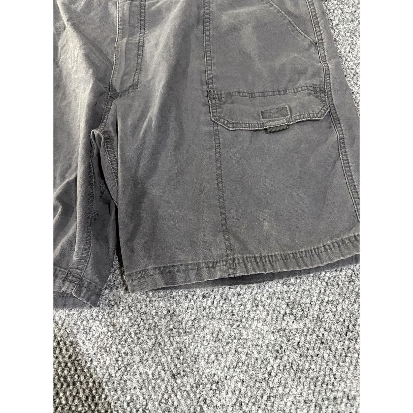Wrangler VINTAGE Wrangler Cargo Shorts Mens 40 Gray Canvas Elastic Waist Stretch Pockets Size US 40 / EU 56 - 3 Thumbnail