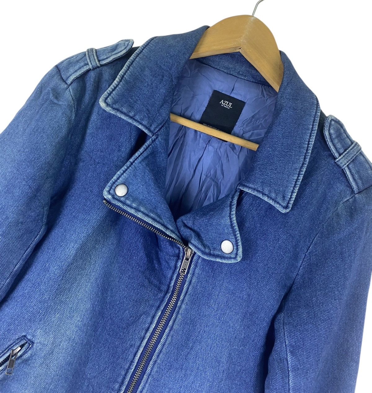 MOUSSY Azul by Moussy Double Colar Zip Indigo Light Jacket Size US M / EU 48-50 / 2 - 1 Thumbnail