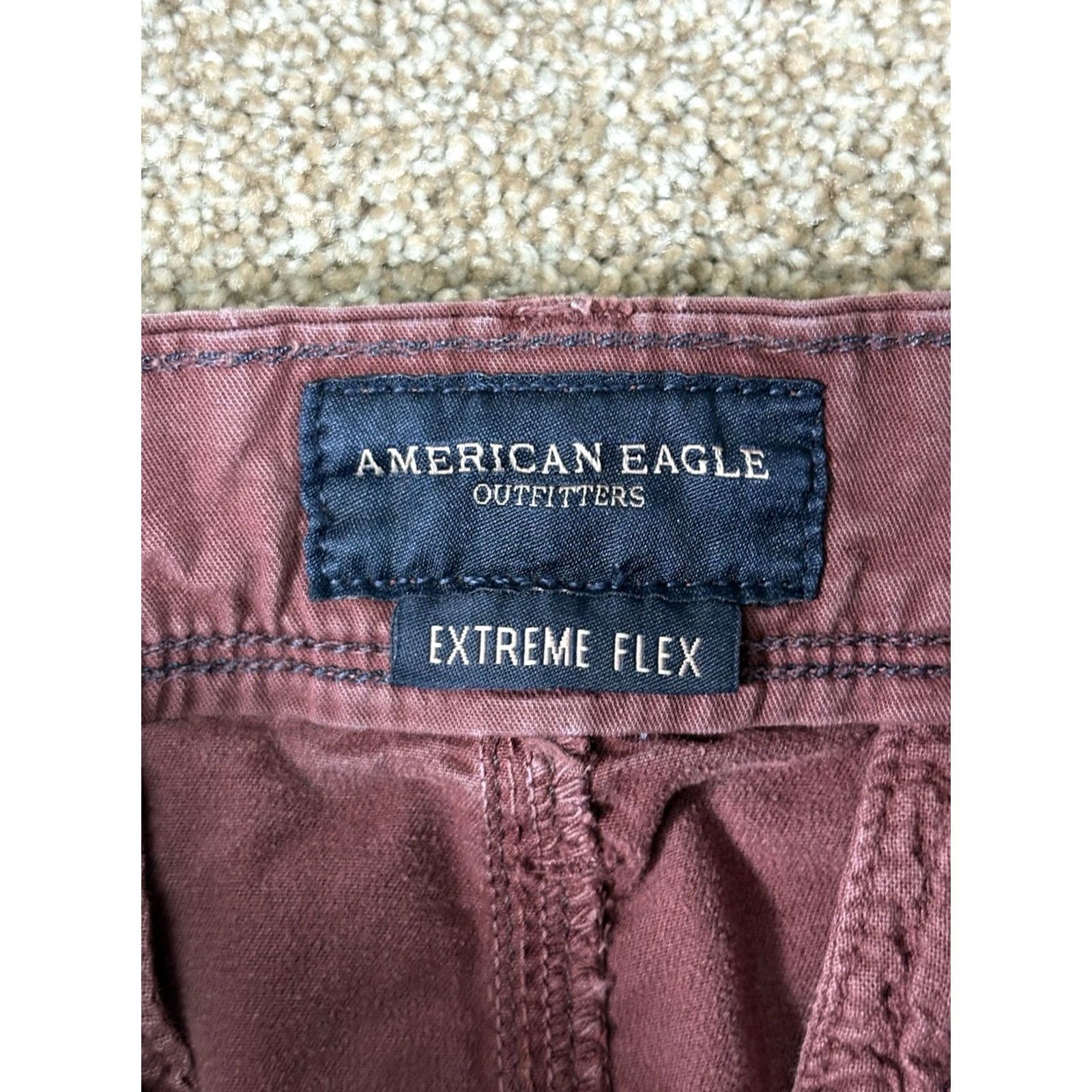 American Eagle Outfitters American Eagle Pants Slim Extreme Flex Chinos Men 30 x 32 Red Maroon Slim Flat Front Regular Inseam 29 in Size US 30 / EU 46 - 6 Thumbnail