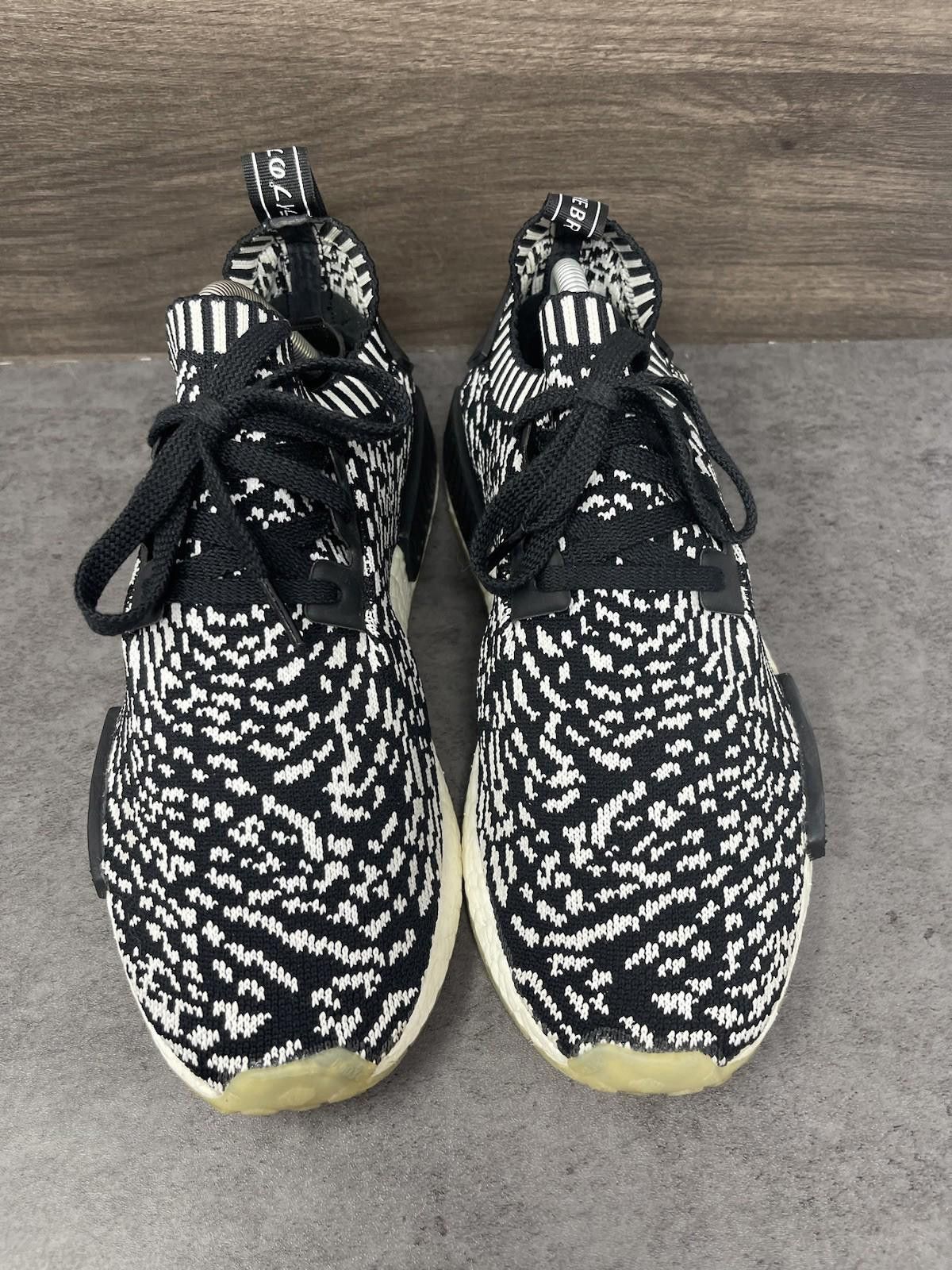 Adidas Adidas NMD R1 Primeknit Zebra Mens Size 8.5 White Black Size US 8.5 / EU 41-42 - 3 Thumbnail