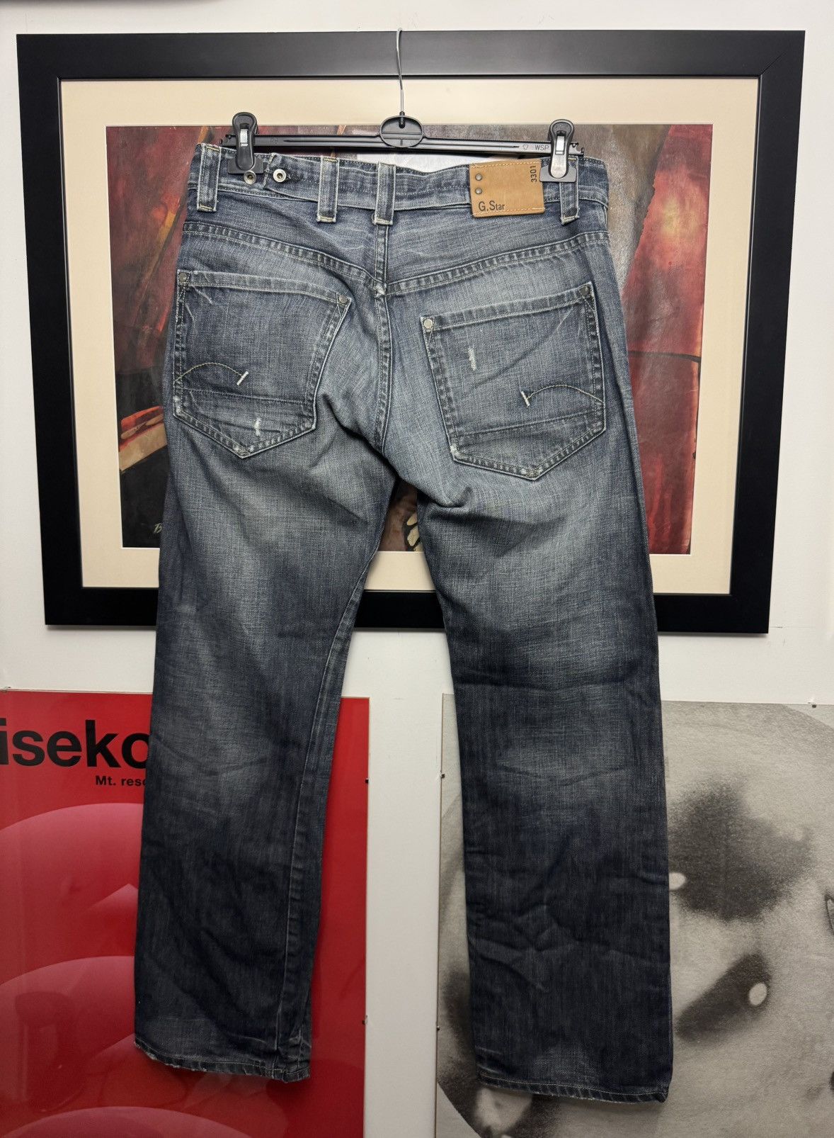 G-Star Vintage G Star Raw 3301 Denim Washed Pant Regular Streetwear Size US 36 / EU 52 - 2 Thumbnail