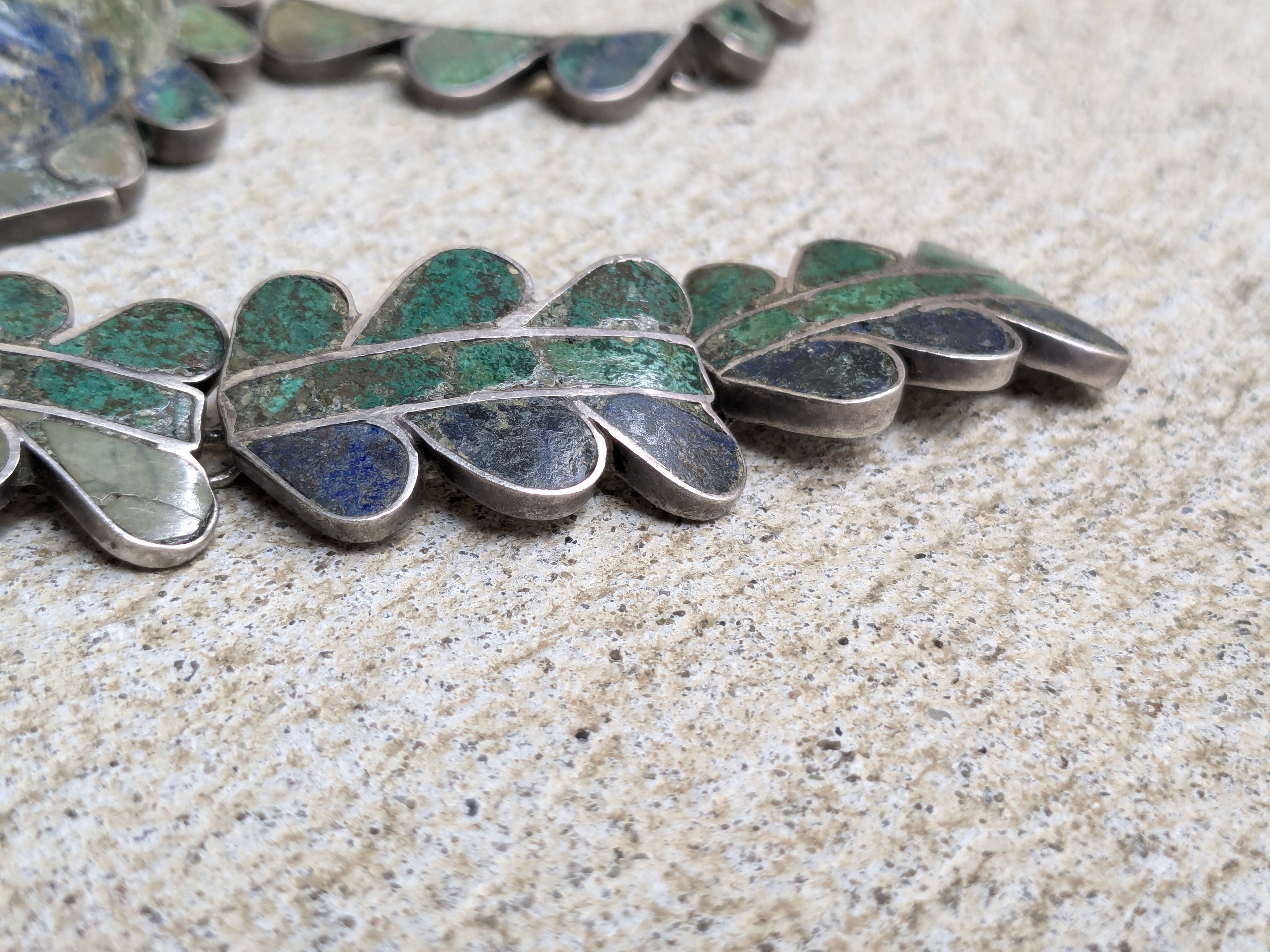 Vintage Vintage Sterling Silver Necklace Bracelet Turquoise Mask Size ONE SIZE - 12 Thumbnail