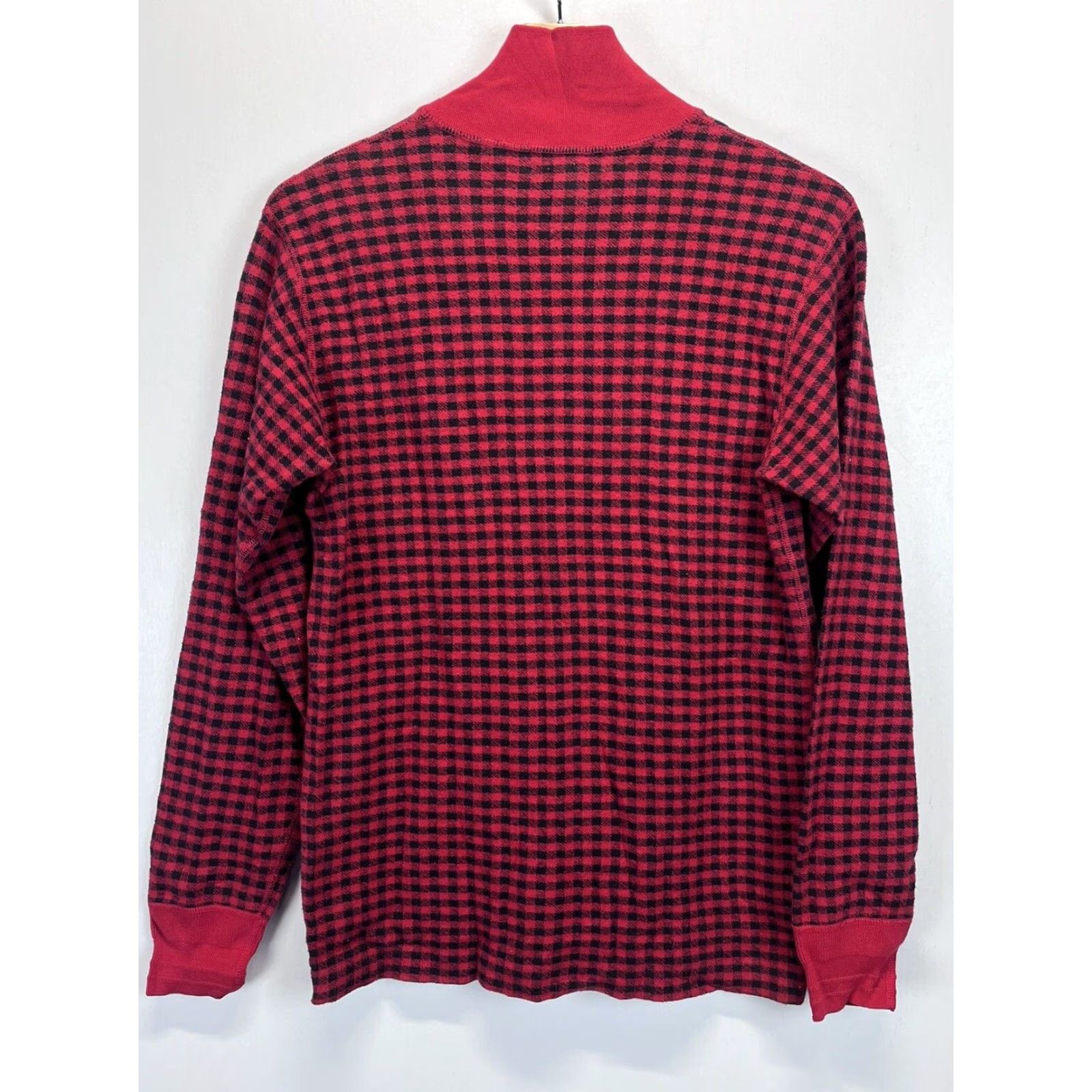 Polo Ralph Lauren VINTAGE Polo Ralph Lauren Henley Sweater Mens Medium Red Black Buffalo Check 90s Size US M / EU 48-50 / 2 - 2 Thumbnail