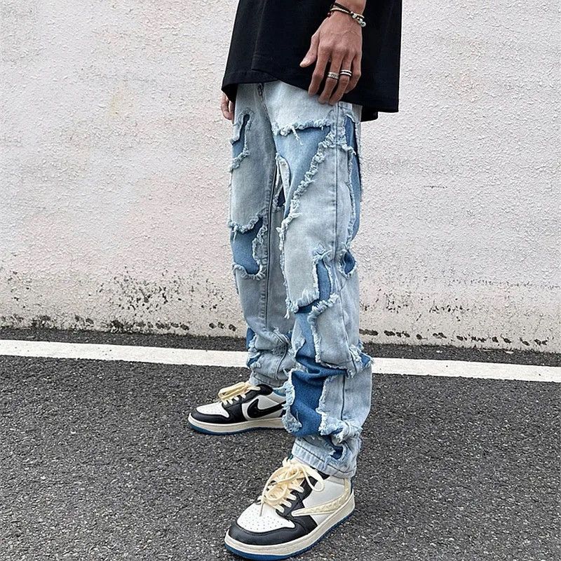 Japanese Brand × Vintage Grunge Clothes Y2K Streetwear Hole Ripped Stacked Jeans Size US 27 - 4 Thumbnail