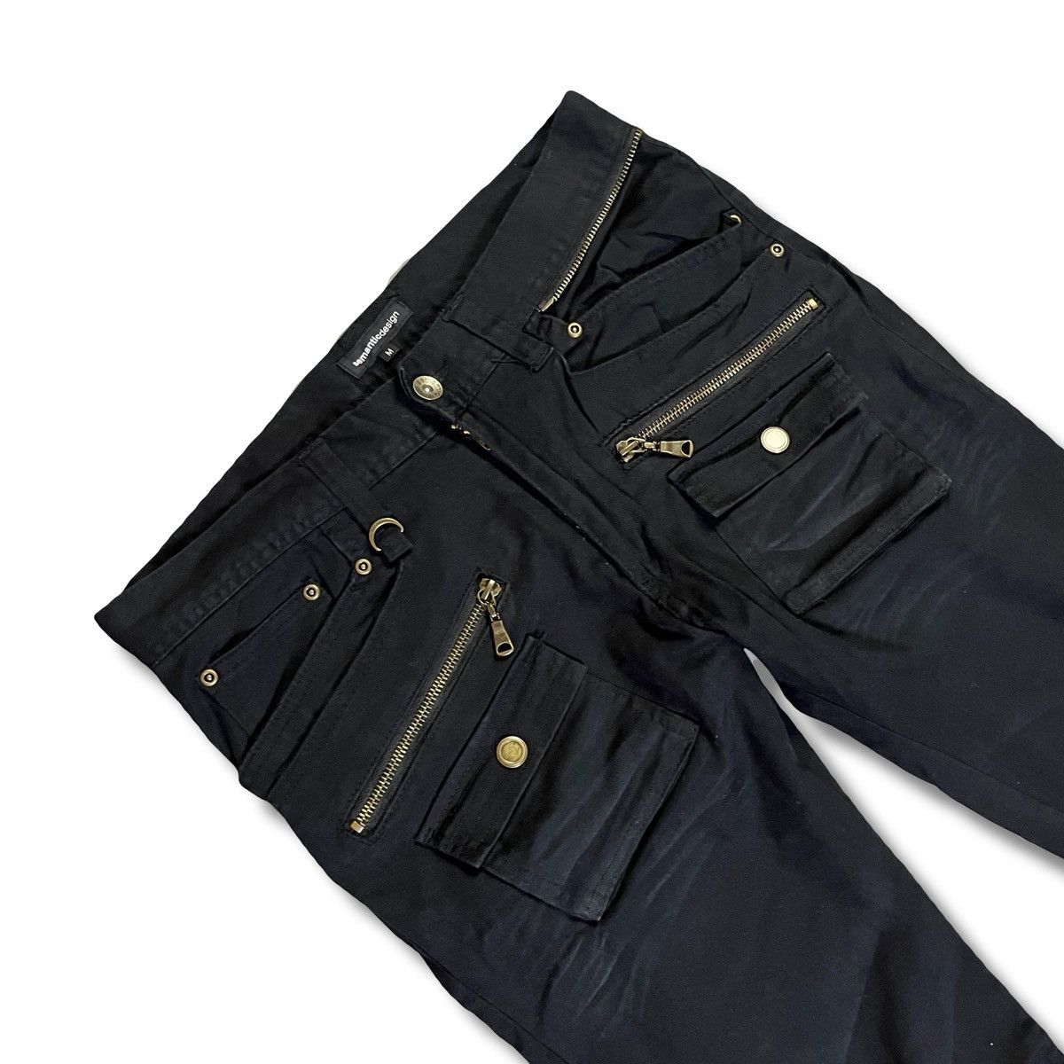 semanticdesign 2000s Semantic Design Multi Zip Stacked Cargo y2k Punk Pants Size US 31 - 1 Thumbnail