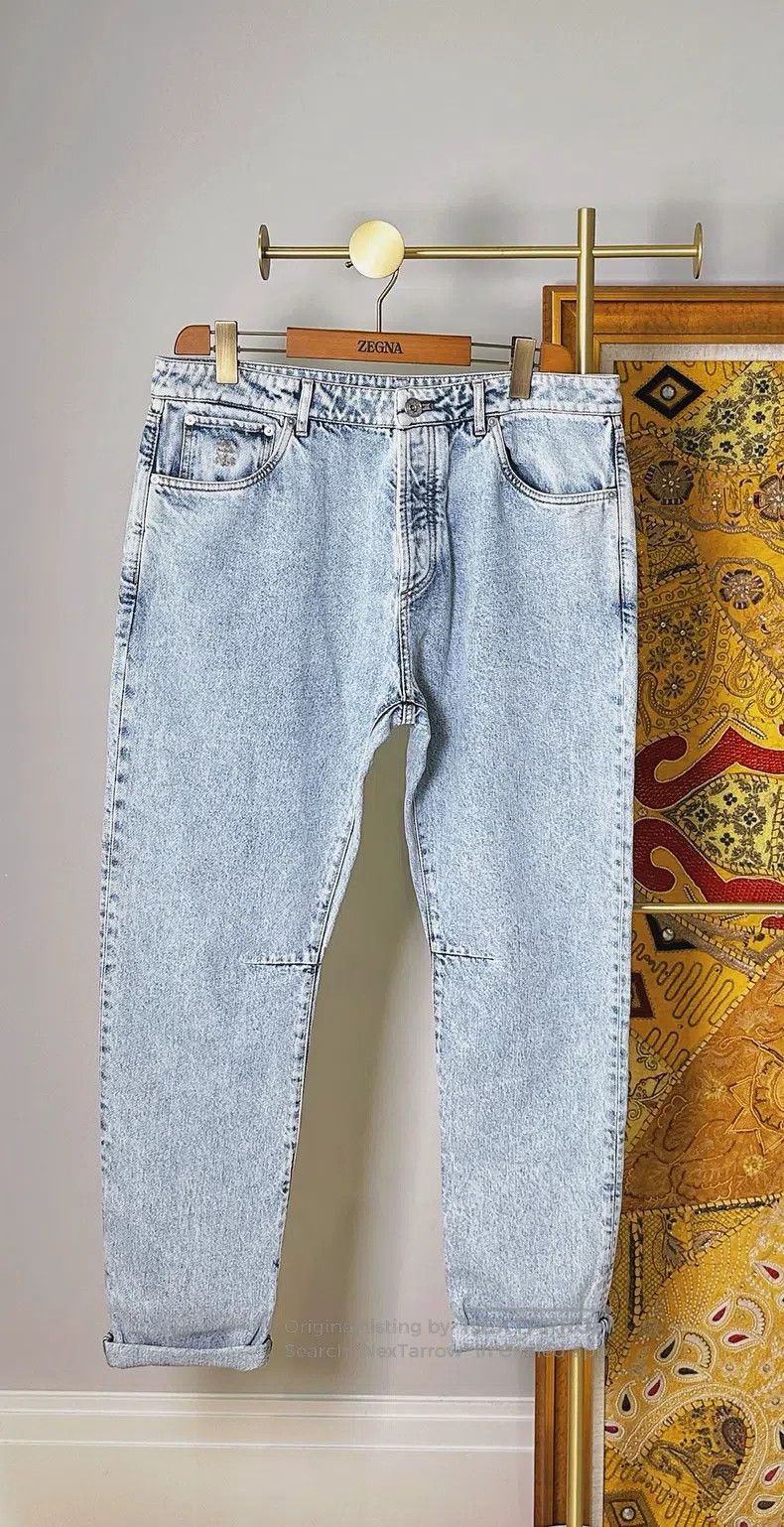 Brunello Cucinelli Brunello Cucinelli Snow-washed slim-fit denim pants Size US 34 / EU 50 - 1 Thumbnail
