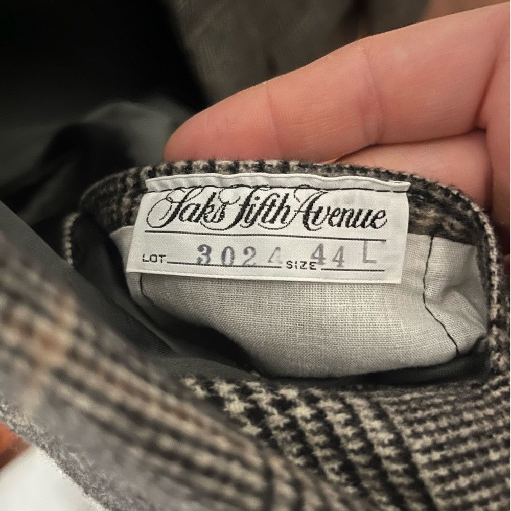 Saks Fifth Avenue Vintage Saks Fifth Avenue Camel Hair Gray Checkered Men's B Size 44L - 5 Thumbnail