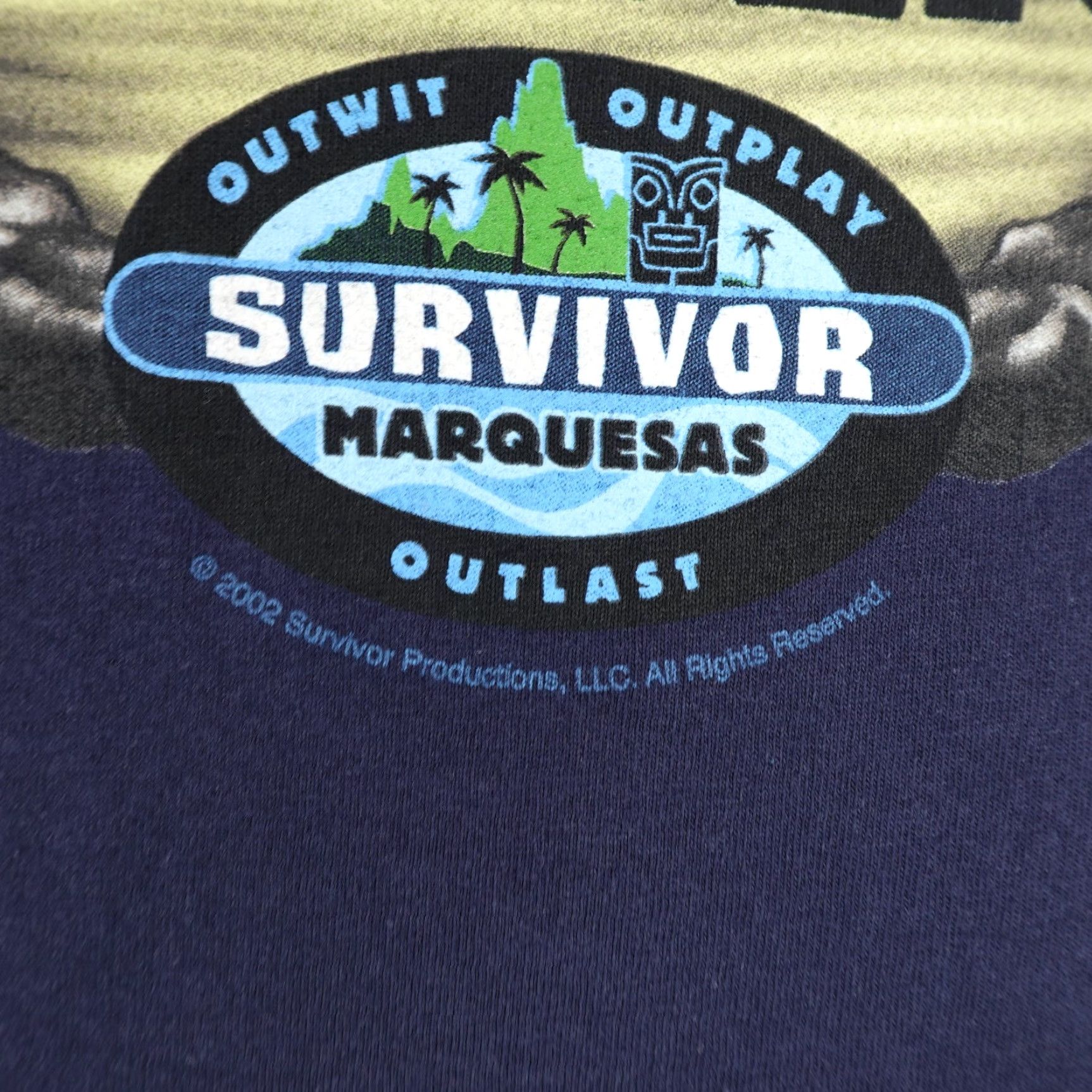 Vintage VINTAGE Survivor T-Shirt Mens 2XL Blue 2000s Y2K Graphic Print Beach Tribal Logo Short Sleeve Crew Neck - 2XL Mens Size US XXL / EU 58 / 5 - 6 Thumbnail