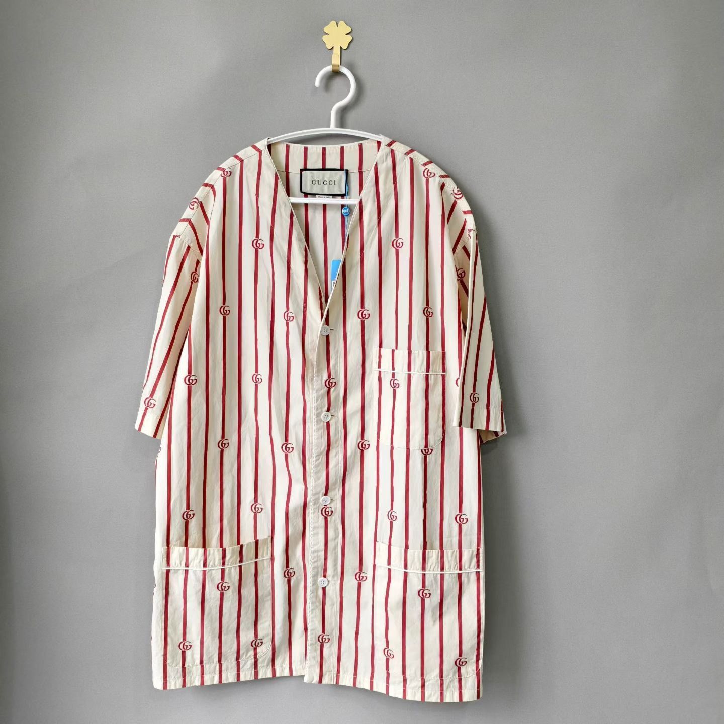 Gucci Gucci Striped Baseball Short-Sleeve Shirt Size US S / EU 44-46 / 1 - 1 Thumbnail