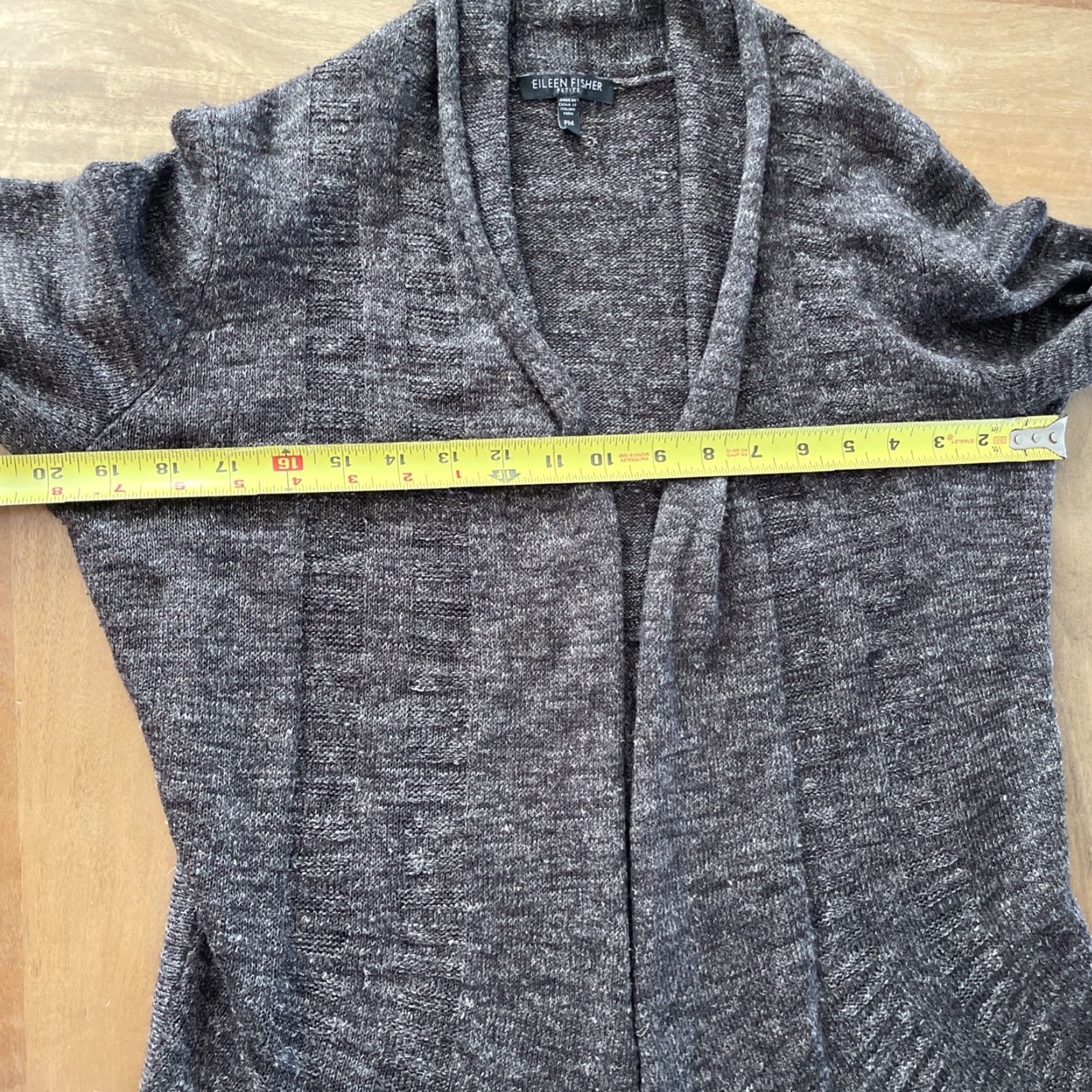 Eileen Fisher Eileen Fisher Sweater Cardigan Womens Petite Medium Open Front Wool/Silk/Linen V-Neck Casual Travel Gray Size M / US 6-8 / IT 42-44 - 6 Thumbnail