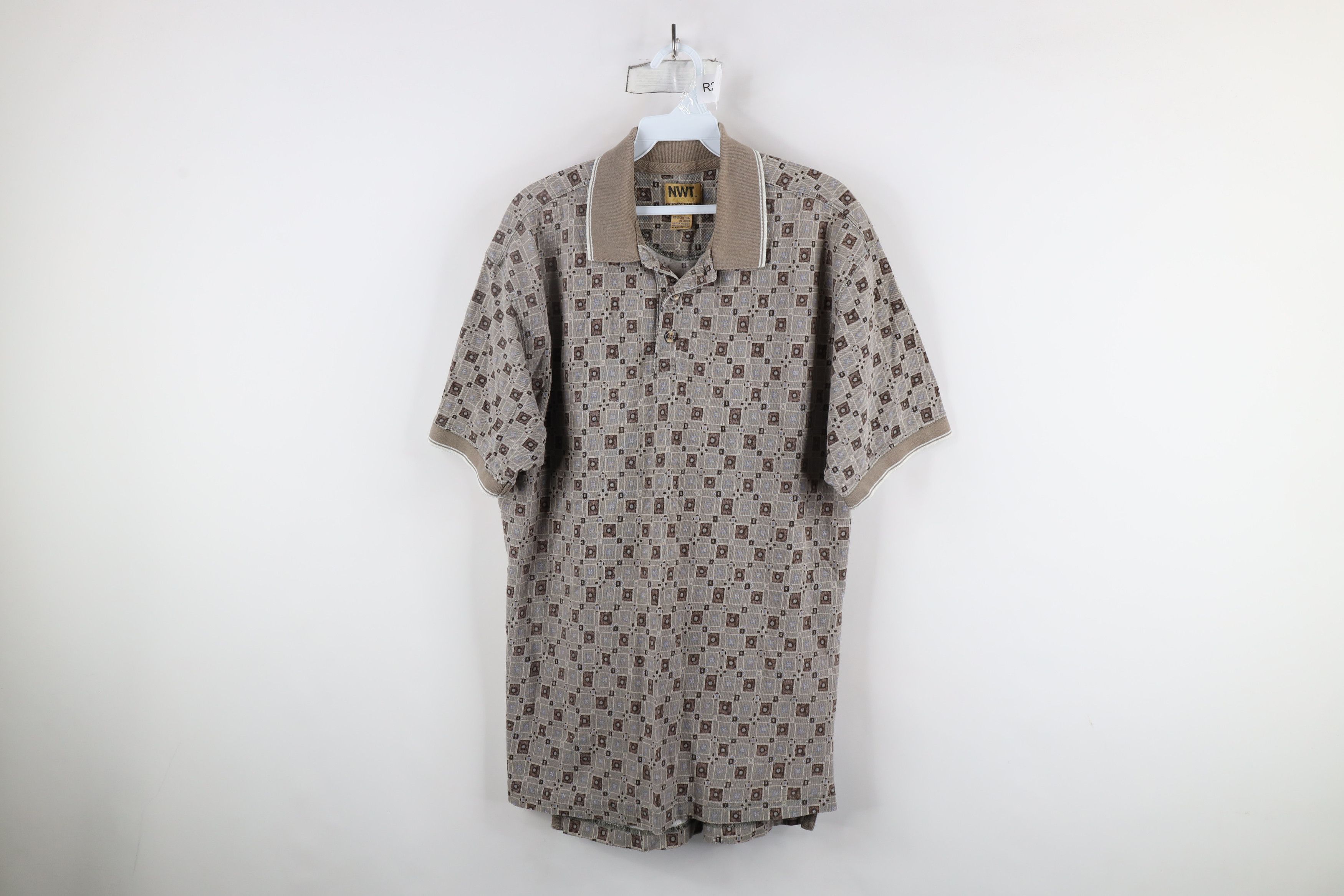 Vintage Vintage 90s Streetwear Geometric Cotton Golf Polo Shirt Size US L / EU 52-54 / 3 - 1 Thumbnail
