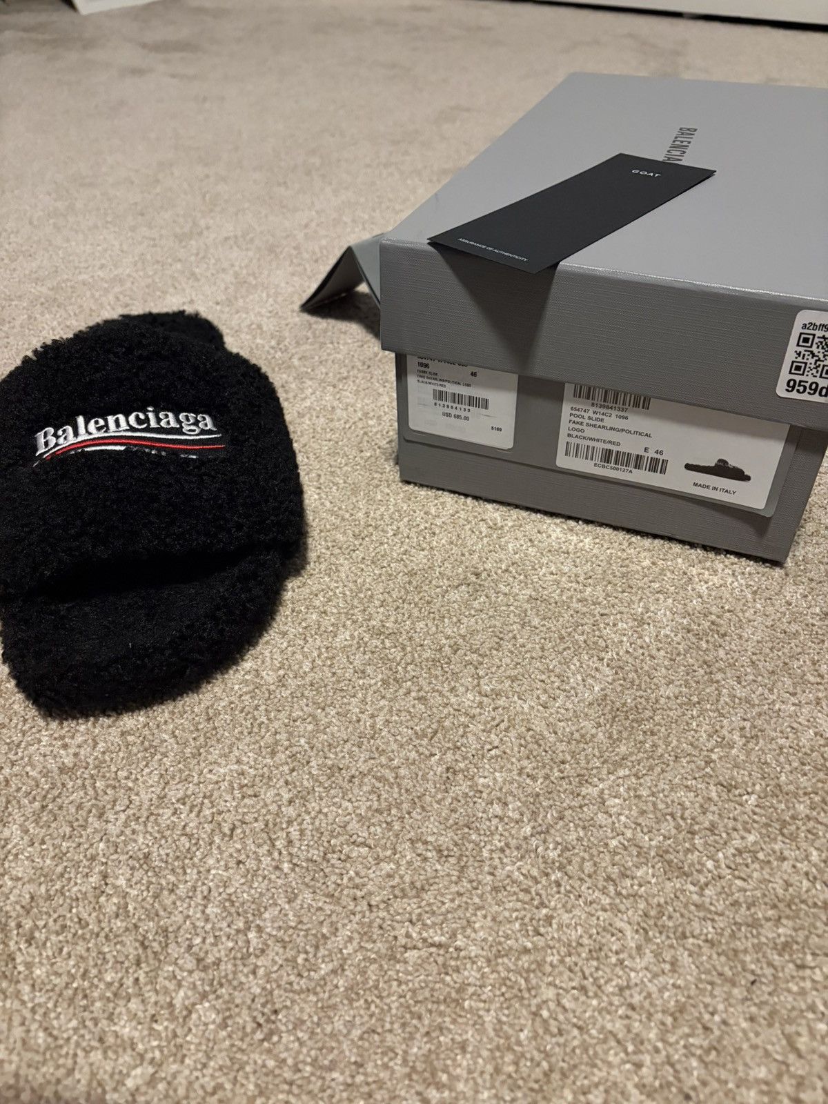 Balenciaga Balenciag furry slides Size US 13 / EU 46 - 4 Thumbnail