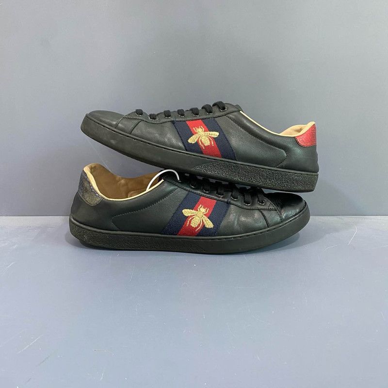 Gucci Gucci Ace Black Bee Embroidered Sneakers for Men -2508 Size US 10.5 / EU 43-44 - 7 Thumbnail