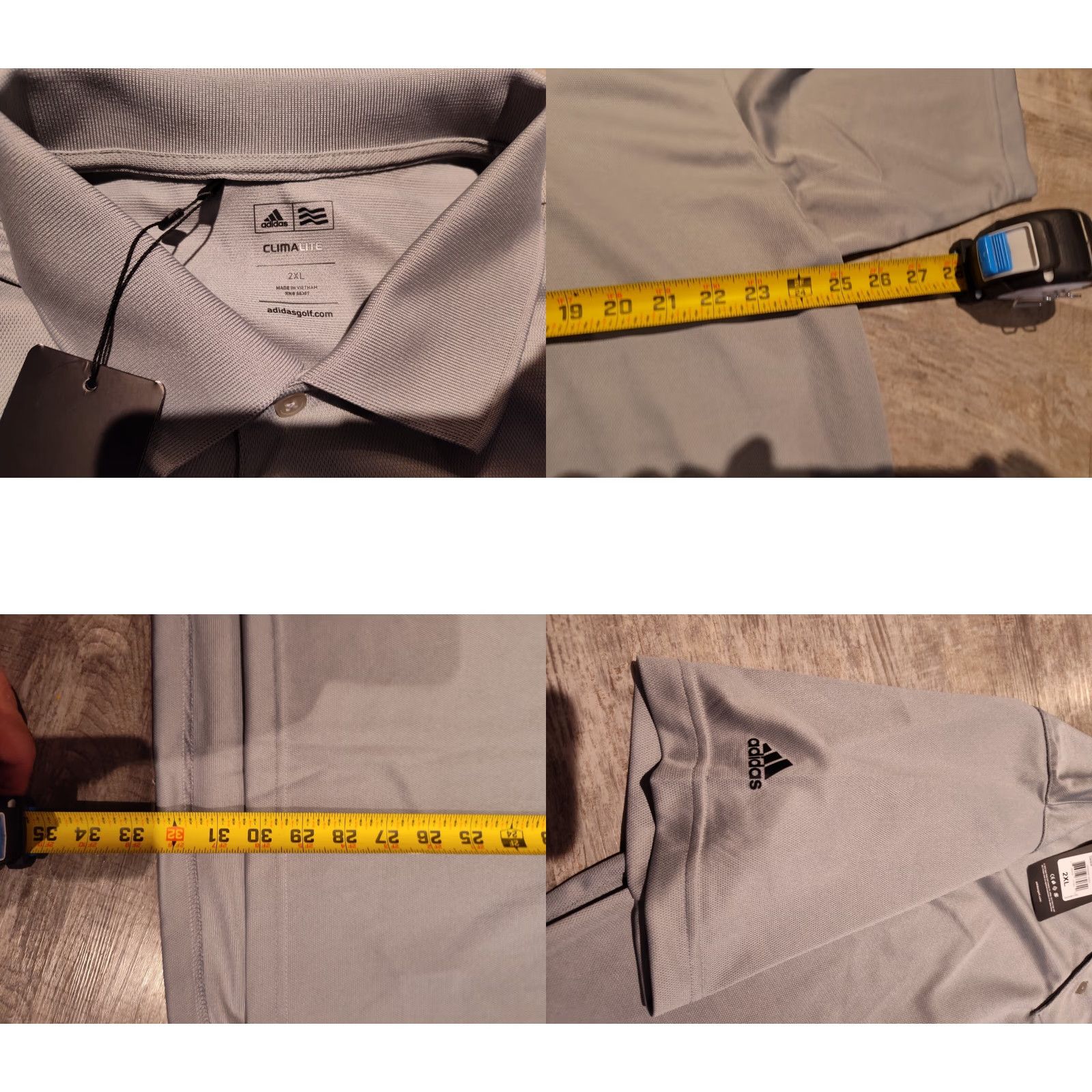 Adidas Adidas Golf Climalite Polo Men's 2XL Gray Solid Button Short Sleeve Activewear Air and Space 75th Logo Size US XXL / EU 58 / 5 - 8 Thumbnail