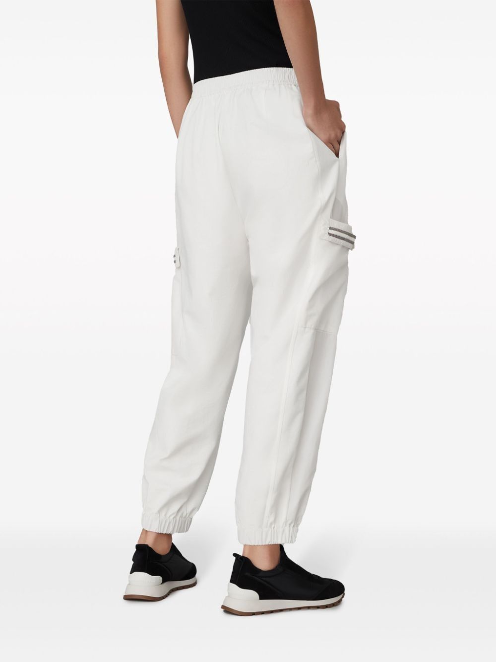 Brunello Cucinelli o1w1db10825 Woman Sport Pants in Light Beige Size 28" / US 6 / IT 42 - 2 Thumbnail