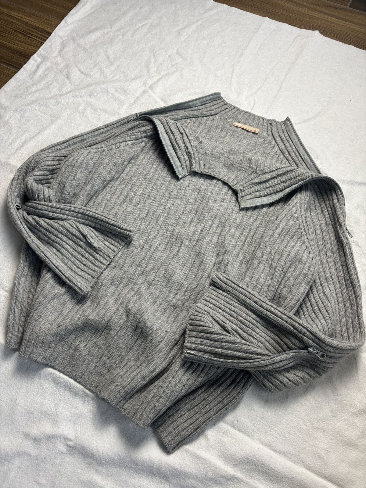 Japanese Brand × Vintage Avant garde full zip knitted sweater diesel lgb style Size US XL / EU 56 / 4 - 7 Thumbnail