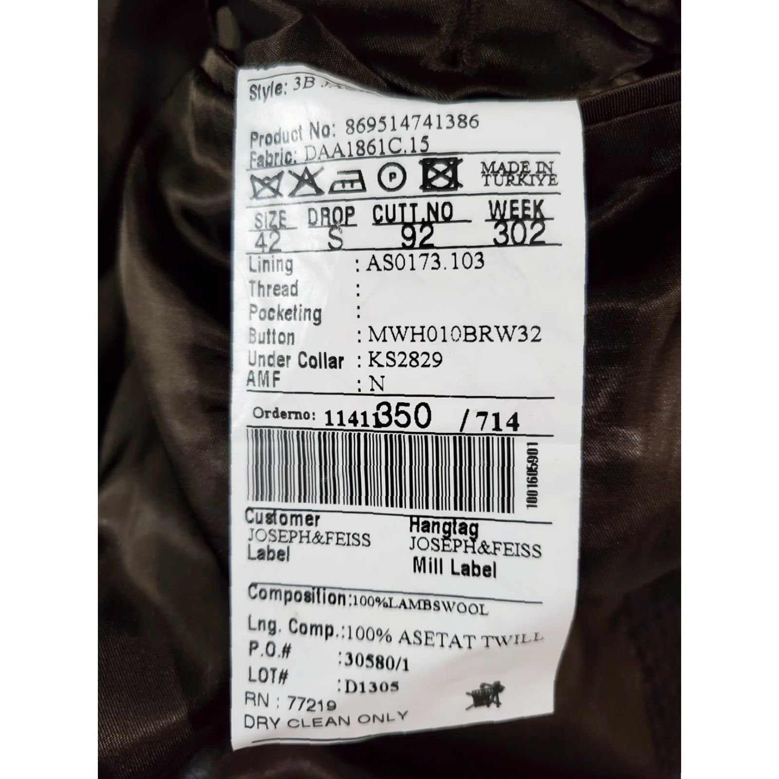 Joseph VINTAGE Joseph & Feiss Signature Brown Check Sport Coat 100% Lambs Wool Mens Size 42 Short Size US 42 / EU 58 - 5 Thumbnail