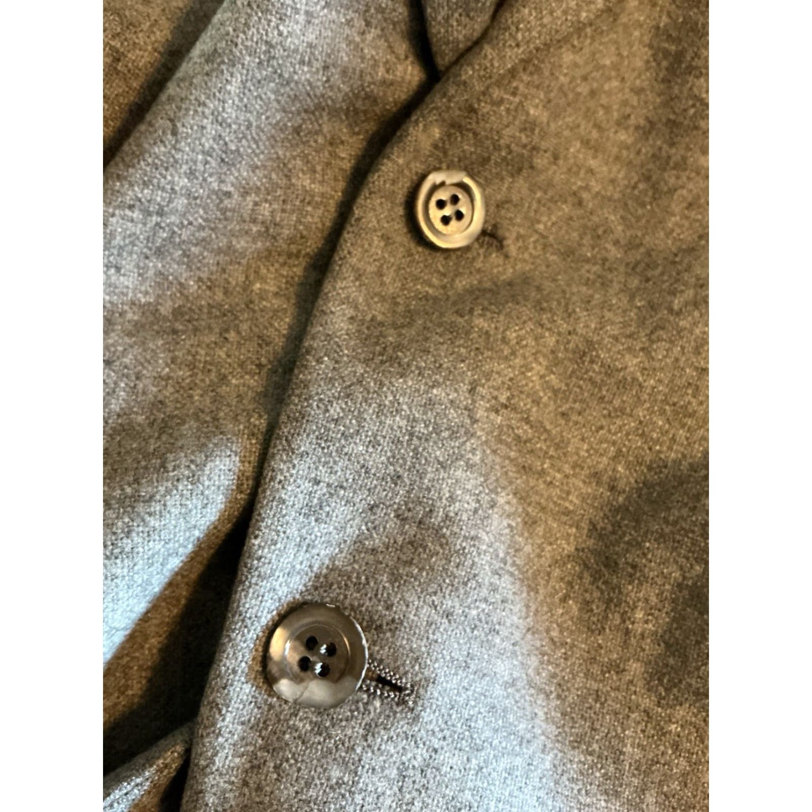 Neiman Marcus VINTAGE Neiman Marcus Envoy 100% Cashmere Tracer 2 Button Blazer Jacket Sz. 42L Mens Gray Size 42R - 7 Thumbnail