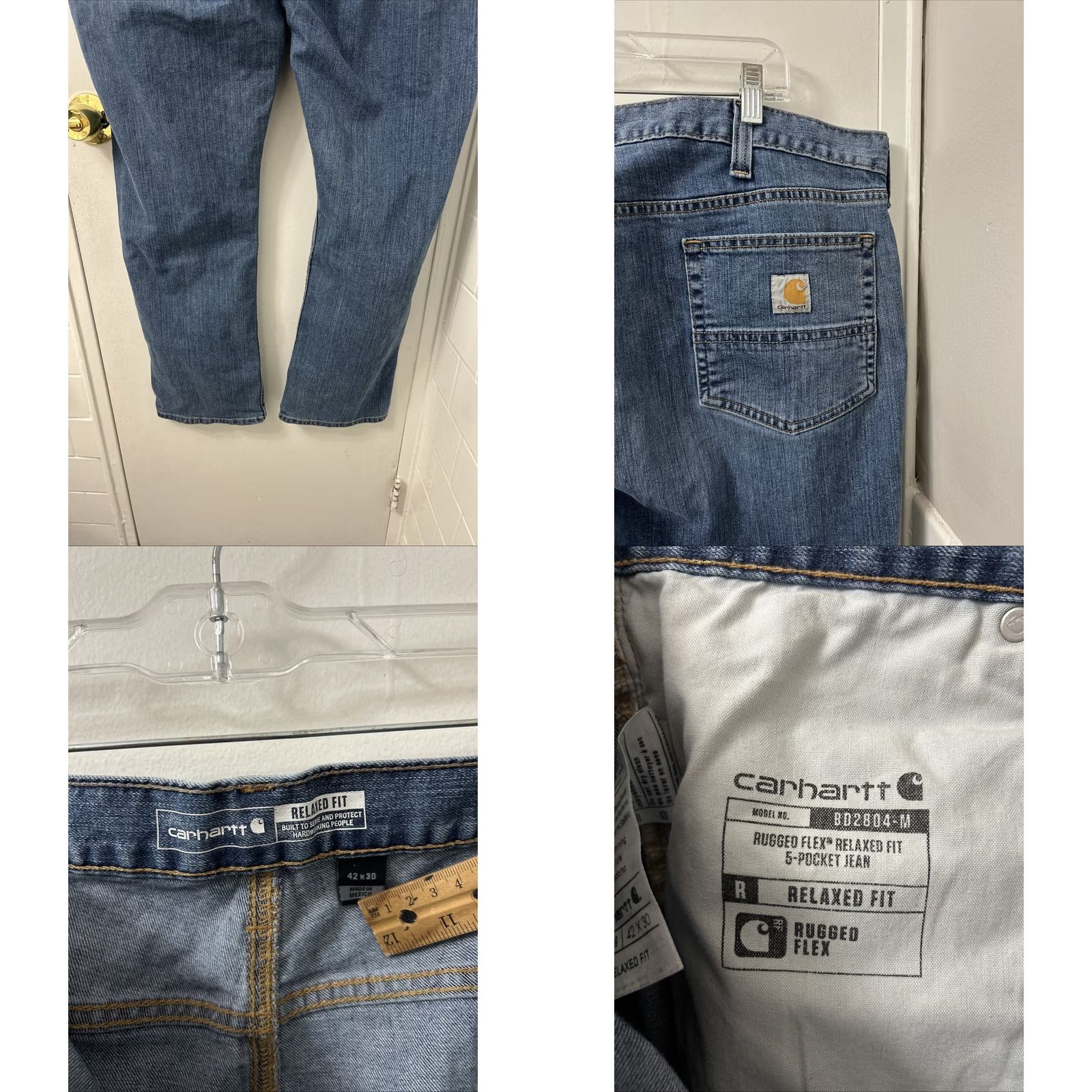 Carhartt Carhartt Jeans Mens 42x30 Blue Rugged Flex Relaxed Fit 5 Pockets YKK BD2804-M Regular Jeans Mens Blue Size US 42 / EU 58 - 8 Thumbnail