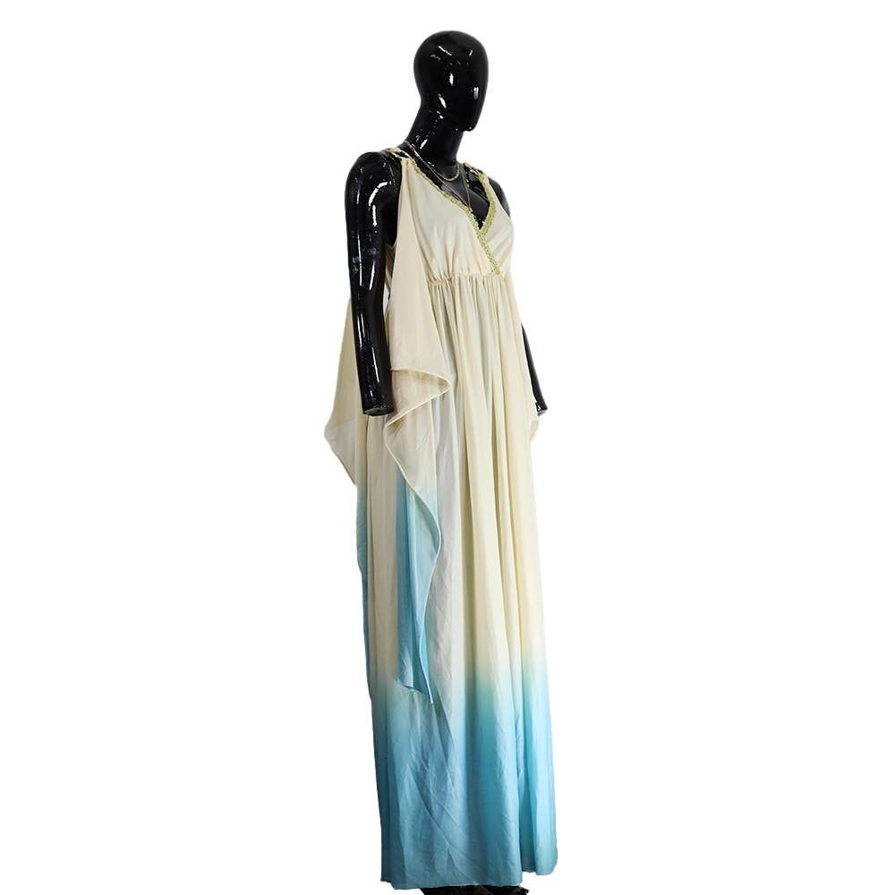 The Unbranded Brand Amisu Ombre Maxi Dress Beaded Waist Elegant Size M / US 6-8 / IT 42-44 - 1 Thumbnail