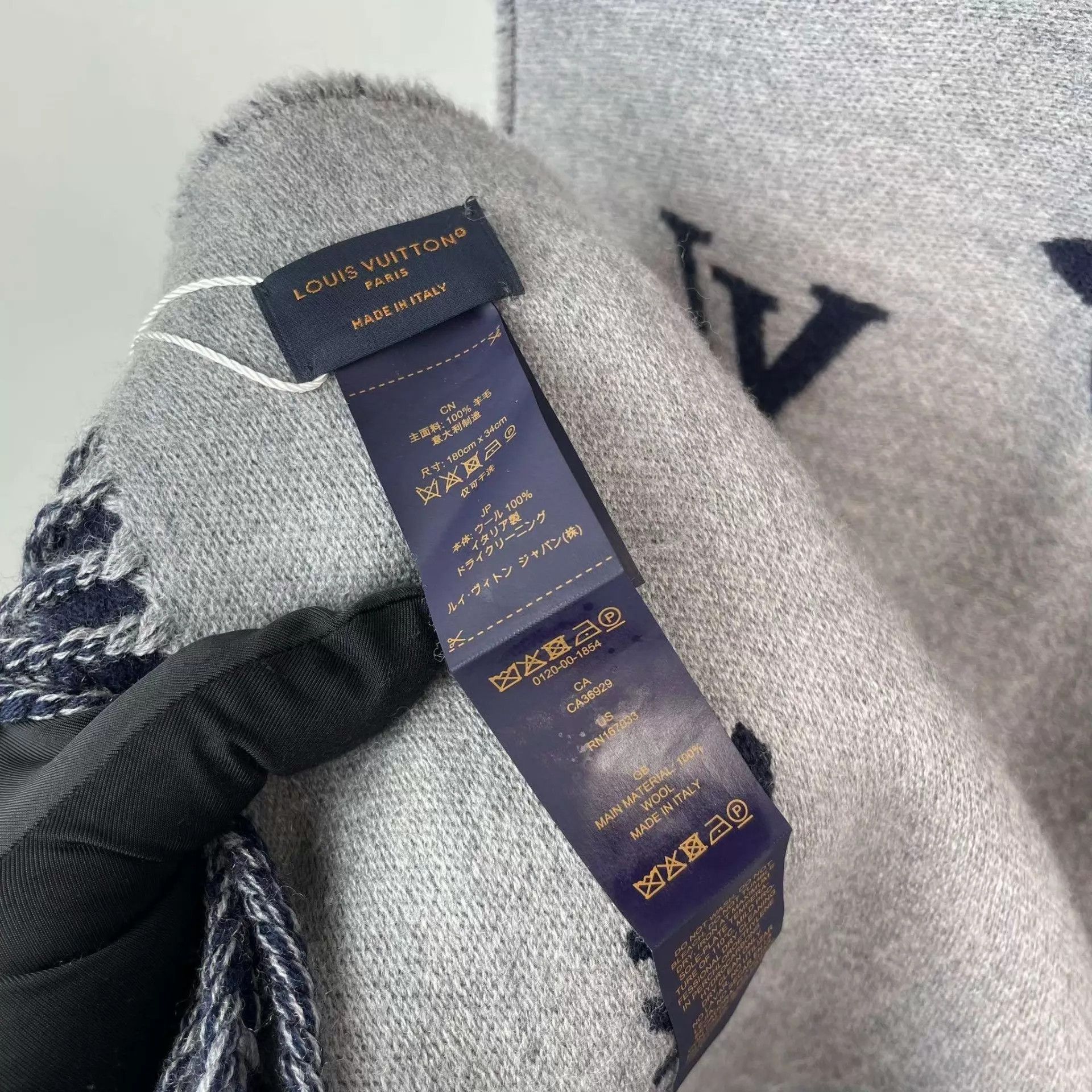 Louis Vuitton LV 98 New Blue Gray Colorblock Scarf Size ONE SIZE - 5 Thumbnail