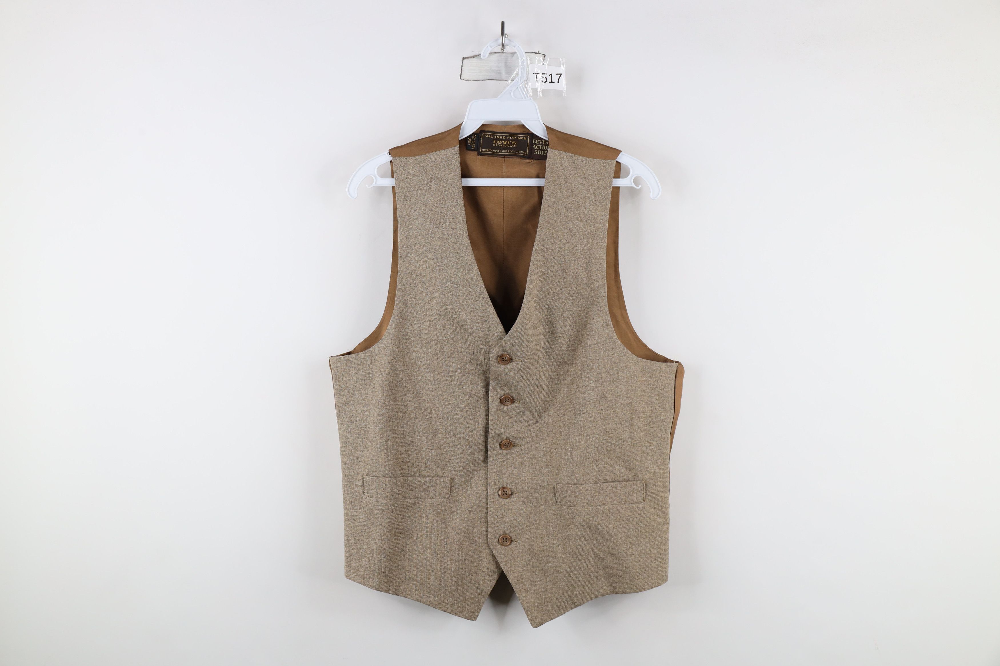 Levi's × Vintage Vintage 70s Levis Button Suit Vest Jacket Brown USA Size US M / EU 48-50 / 2 - 1 Thumbnail