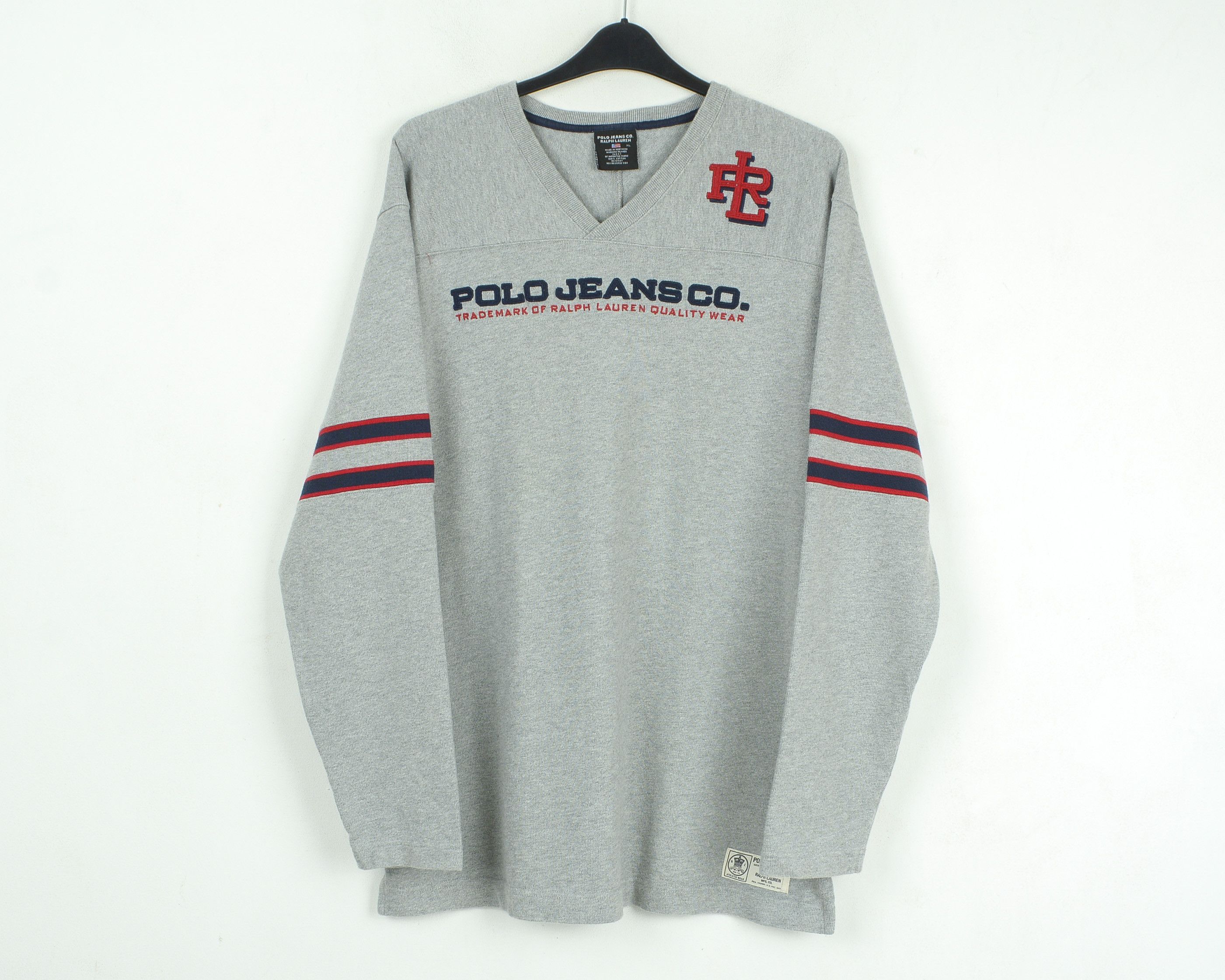 Polo Ralph Lauren POLO JEANS Pullover Jumper Sweater V-Neck Sweatshirt Top Size US XL / EU 56 / 4 - 2 Thumbnail
