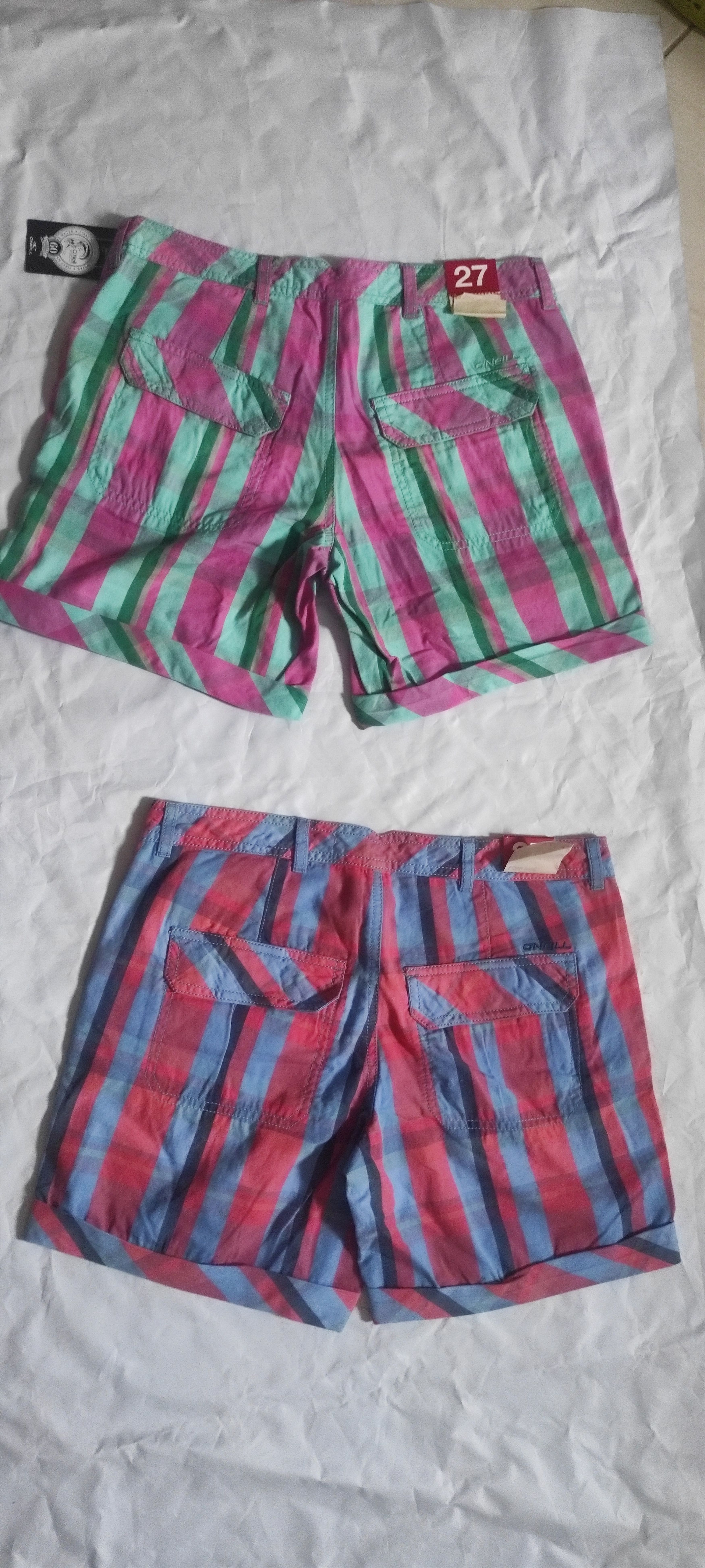 O'Neill Lot Of 2 Oneill Men's Plaid Bermuda Striped Shorts Size 32 Size US 27 - 1 Thumbnail