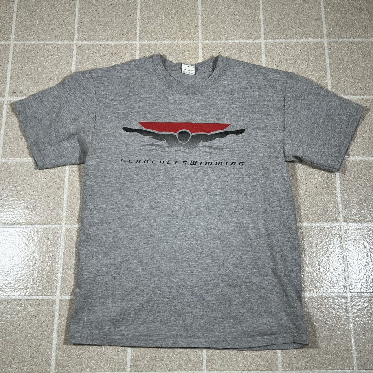 Hanes Vintage Y2K Heeather Grey Clarence Swimming Tshirt Size M Size US M / EU 48-50 / 2 - 1 Thumbnail