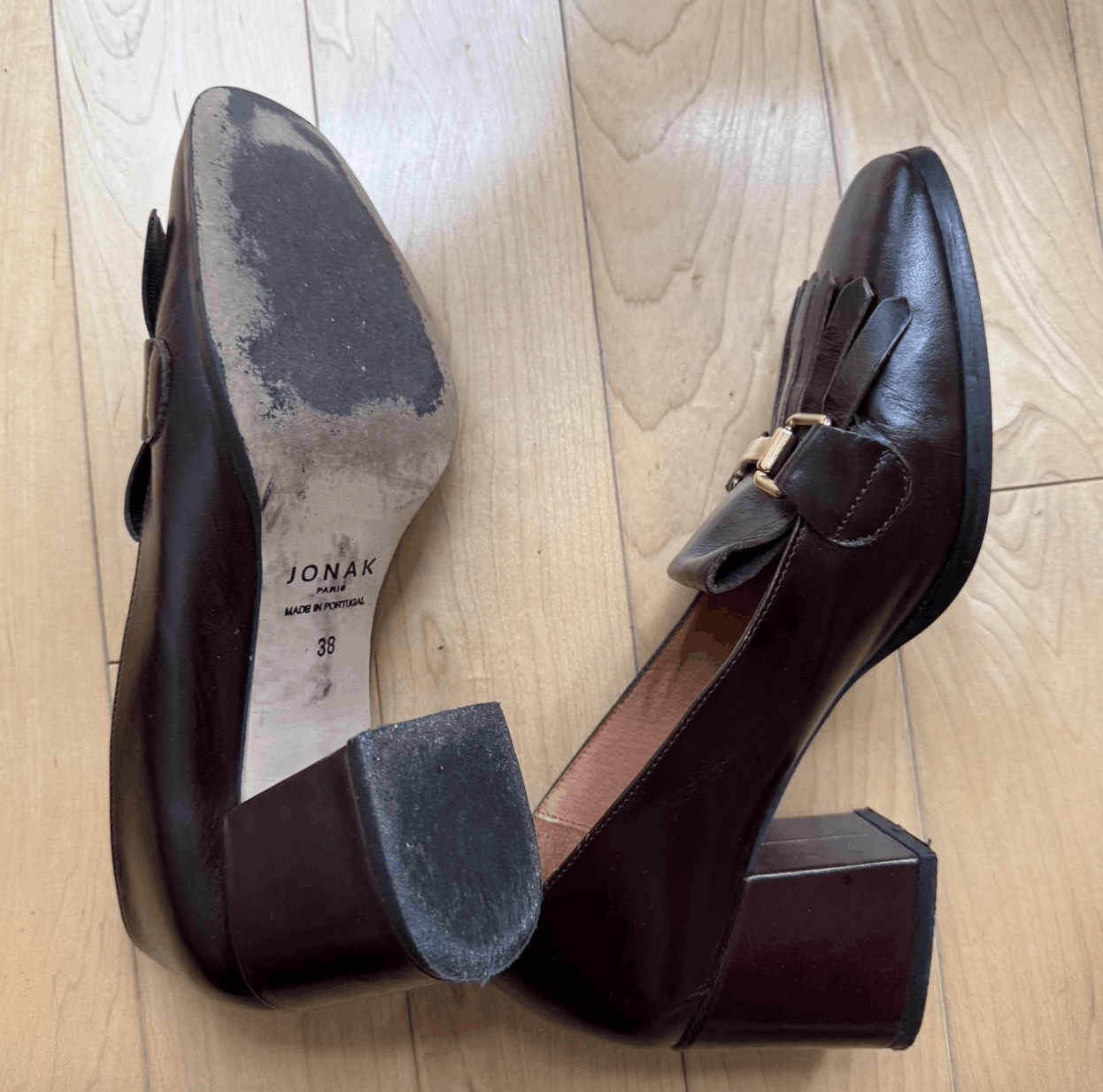 Other JONAK Burgundy Leather Loafers Size US 8 / IT 38 - 6 Thumbnail