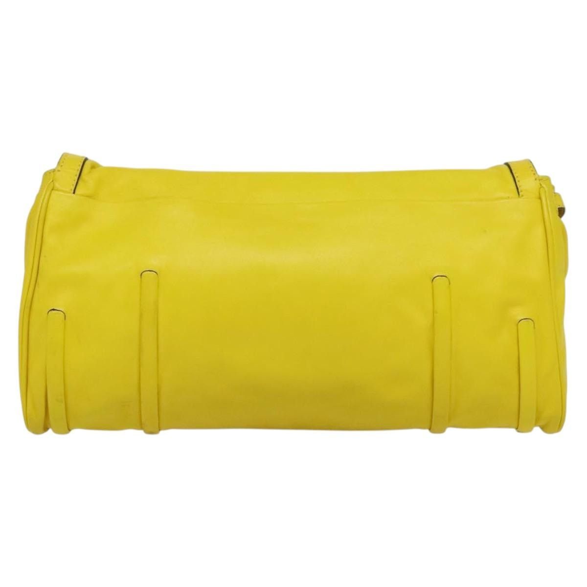 Celine CELINE Chain Shoulder Bag Leather Yellow Silver Size ONE SIZE - 3 Thumbnail