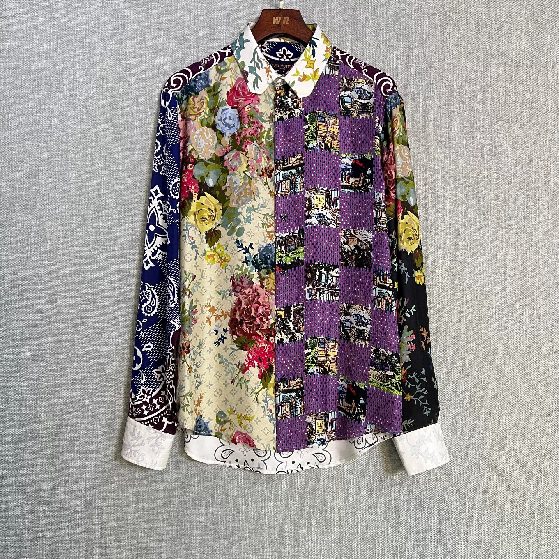 Louis Vuitton Louis Vuitton Floral Monogram Silk Shirt Size L / US 10 / IT 46 - 1 Thumbnail