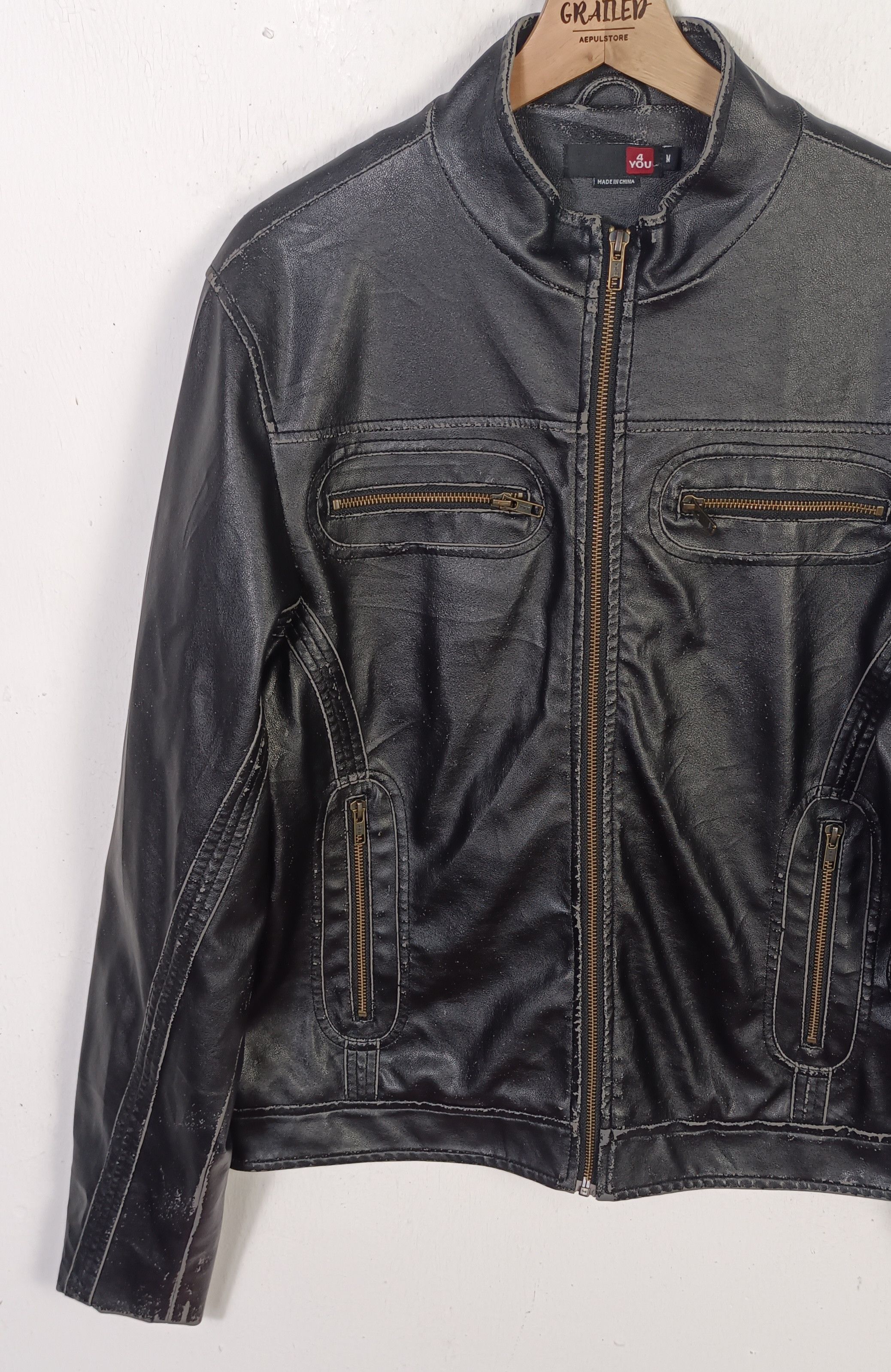 4YOU 4 You Bikers Leather Men Jacket Size US L / EU 52-54 / 3 - 3 Thumbnail