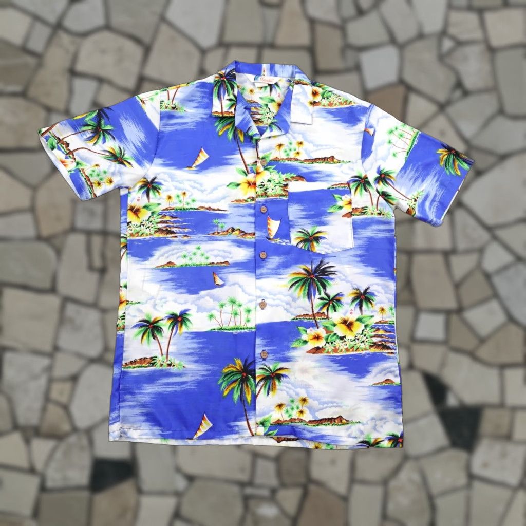 Vintage Vintage Islander Shirt Mens Medium Blue Hawaiian Aloha Tropical Camp Button Up Size US M / EU 48-50 / 2 - 1 Thumbnail