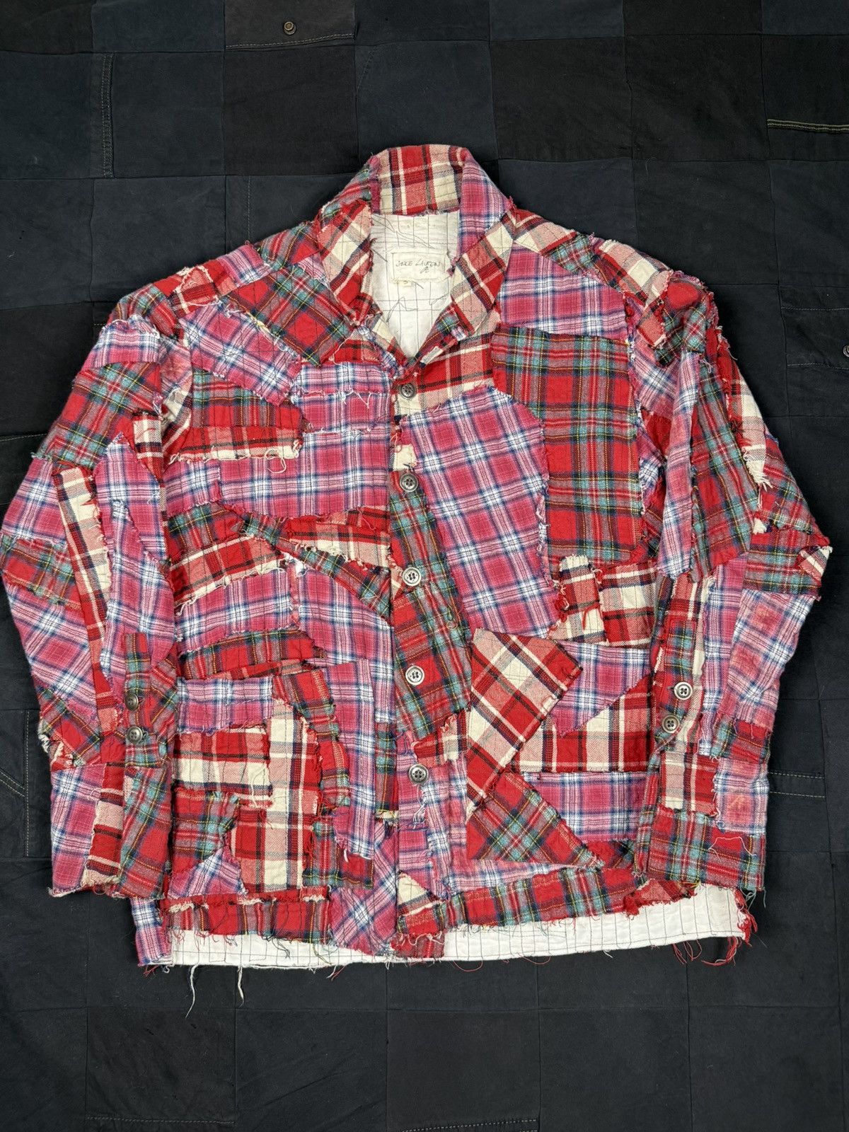 Greg Lauren Plaid Gradient Boxy Greg Lauren Flannel | Grailed