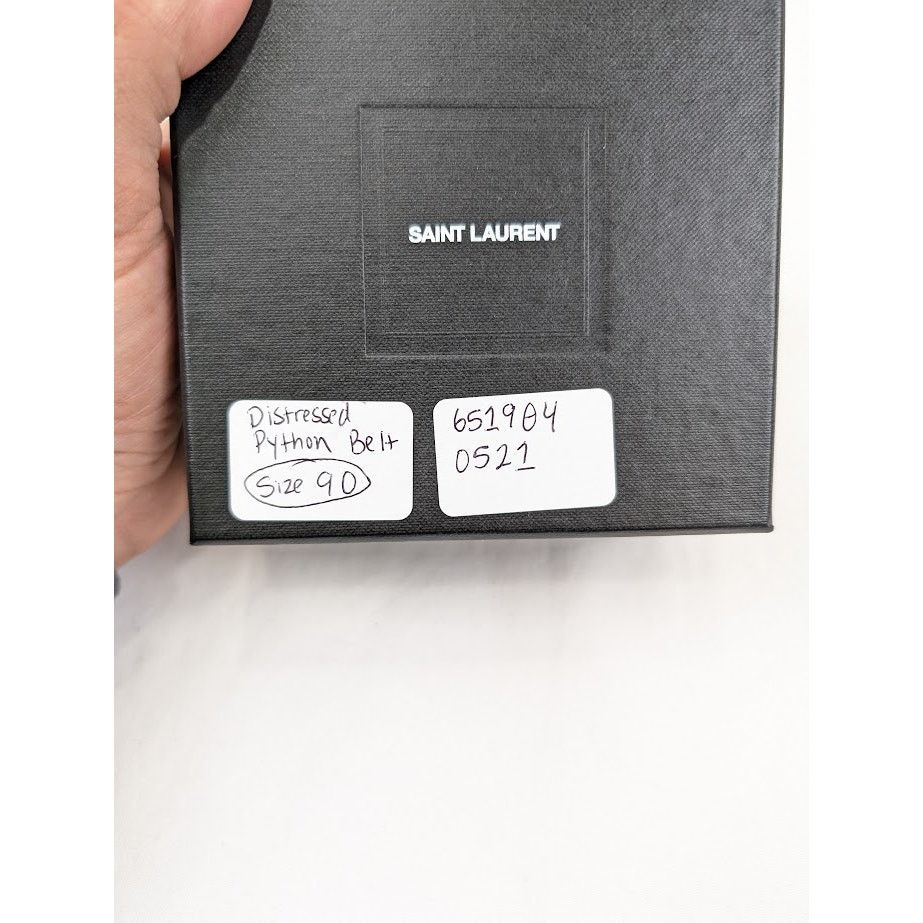 Saint Laurent Paris o1rshd1 Size: 90 CM / Distressed Python Belt in Black Size 36 - 18 Thumbnail