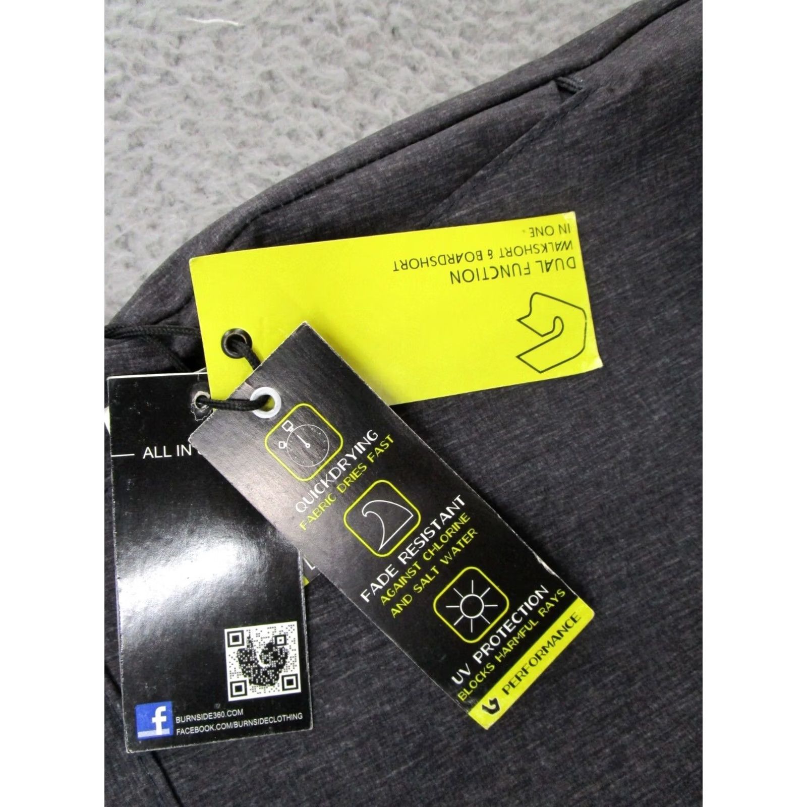 Burnside Burnside Shorts Men's Performance Dual Action Stretch Board Shorts Size 29 NEW Black Solid Logo Pockets 90s? Size US 29 - 3 Thumbnail