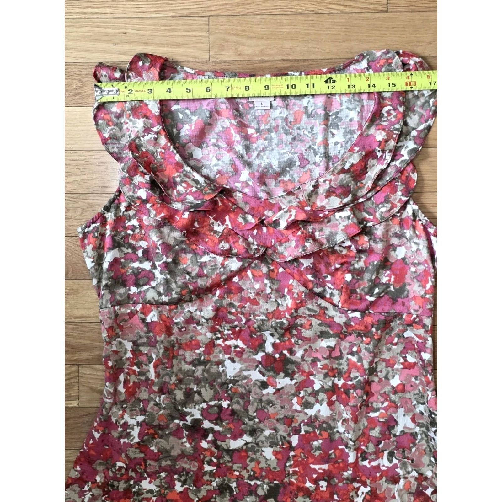 Anne Klein Anne Klein Blouse Top Red L Ruffled Sleeves Women Regular Size L / US 10 / IT 46 - 7 Thumbnail