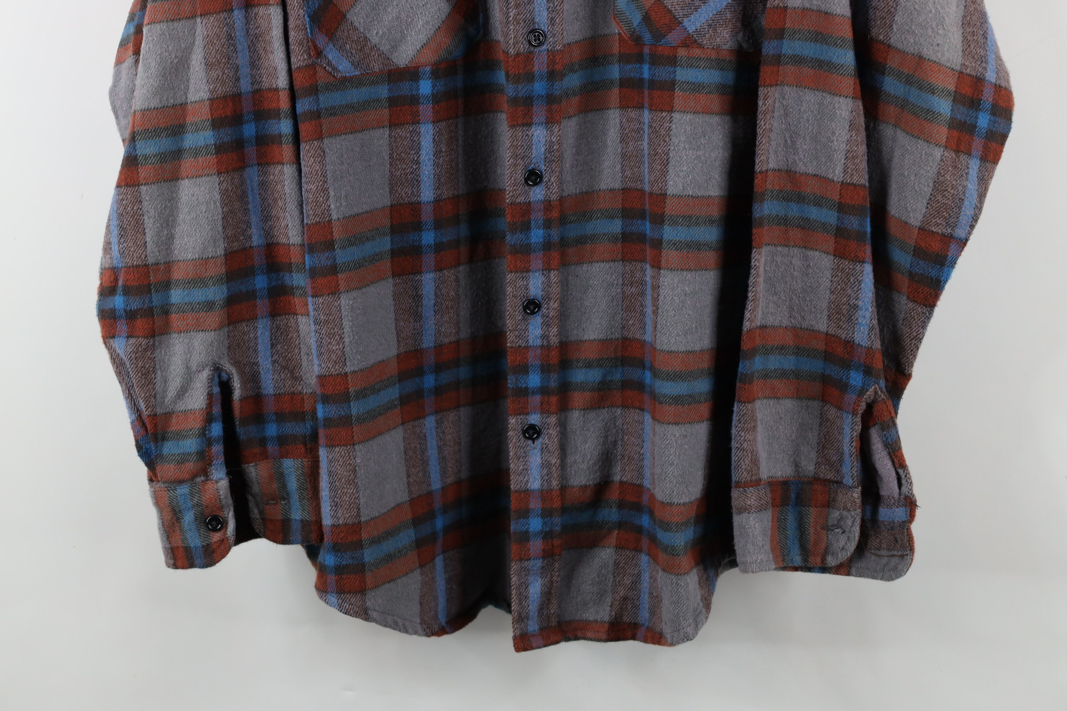 Vintage Vintage 70s Streetwear Heavyweight Flannel Button Shirt USA Size US XXL / EU 58 / 5 - 3 Thumbnail
