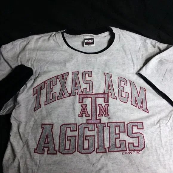 Tultex Vintage Texas A&M Aggies Double Sleeve T-Shirt Size US L / EU 52-54 / 3 - 1 Thumbnail