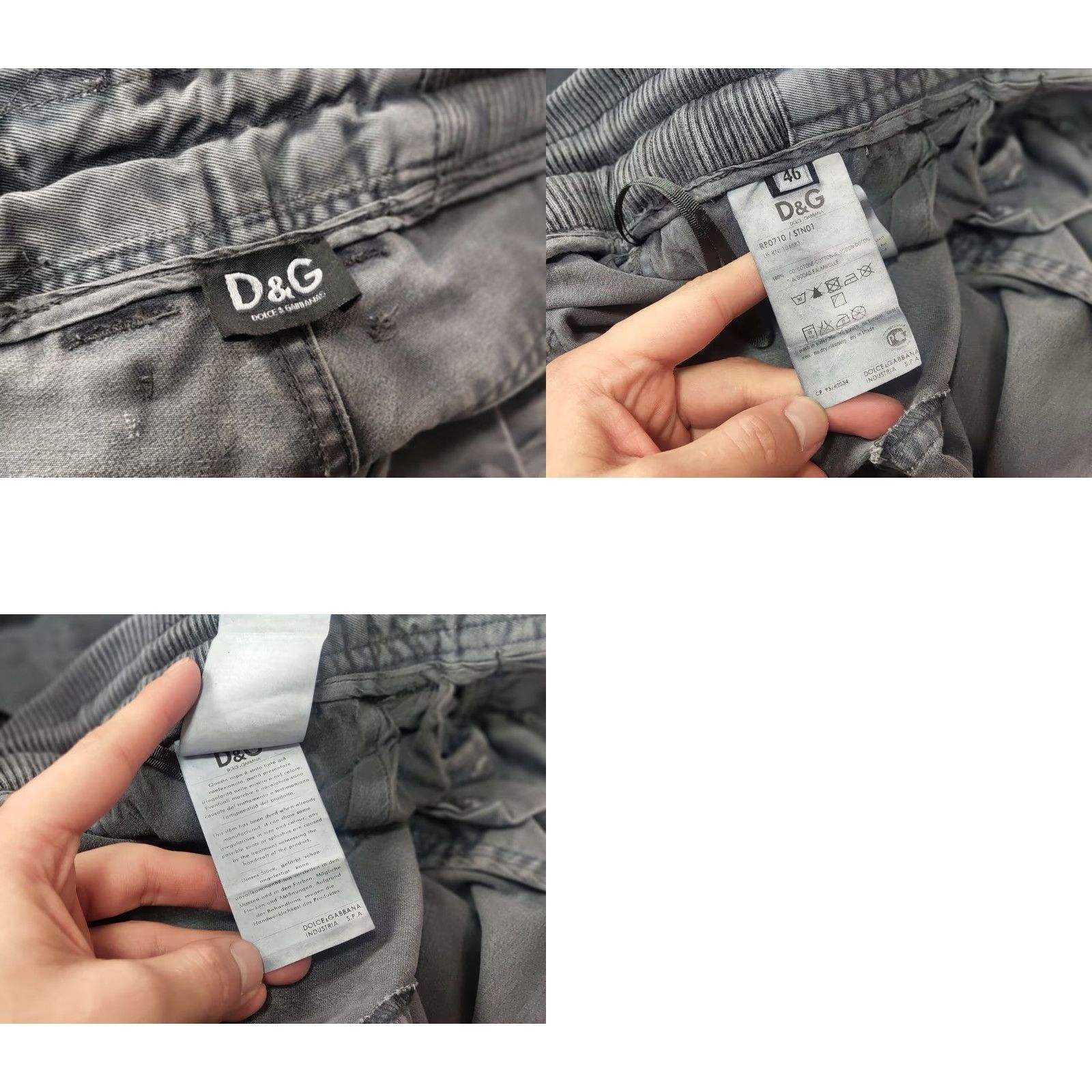 Dolce & Gabbana VINTAGE Dolce&Gabbana Gray Cargo Pants Men 32 Gray 90s Vintage Cargo Jeans Pants Size US 32 / EU 48 - 10 Thumbnail